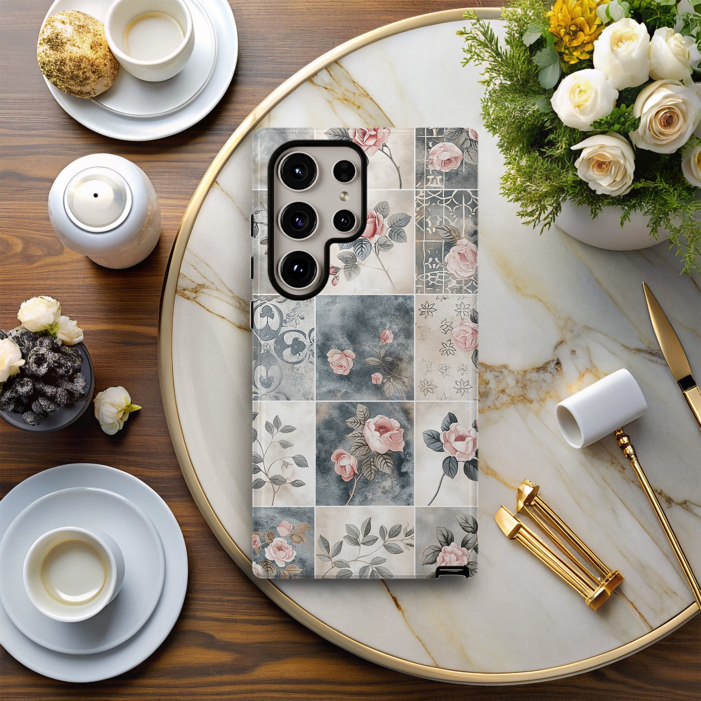 Botanic Tileworks Phone Case – Garden Elegance in Every Square with Everyday Protection