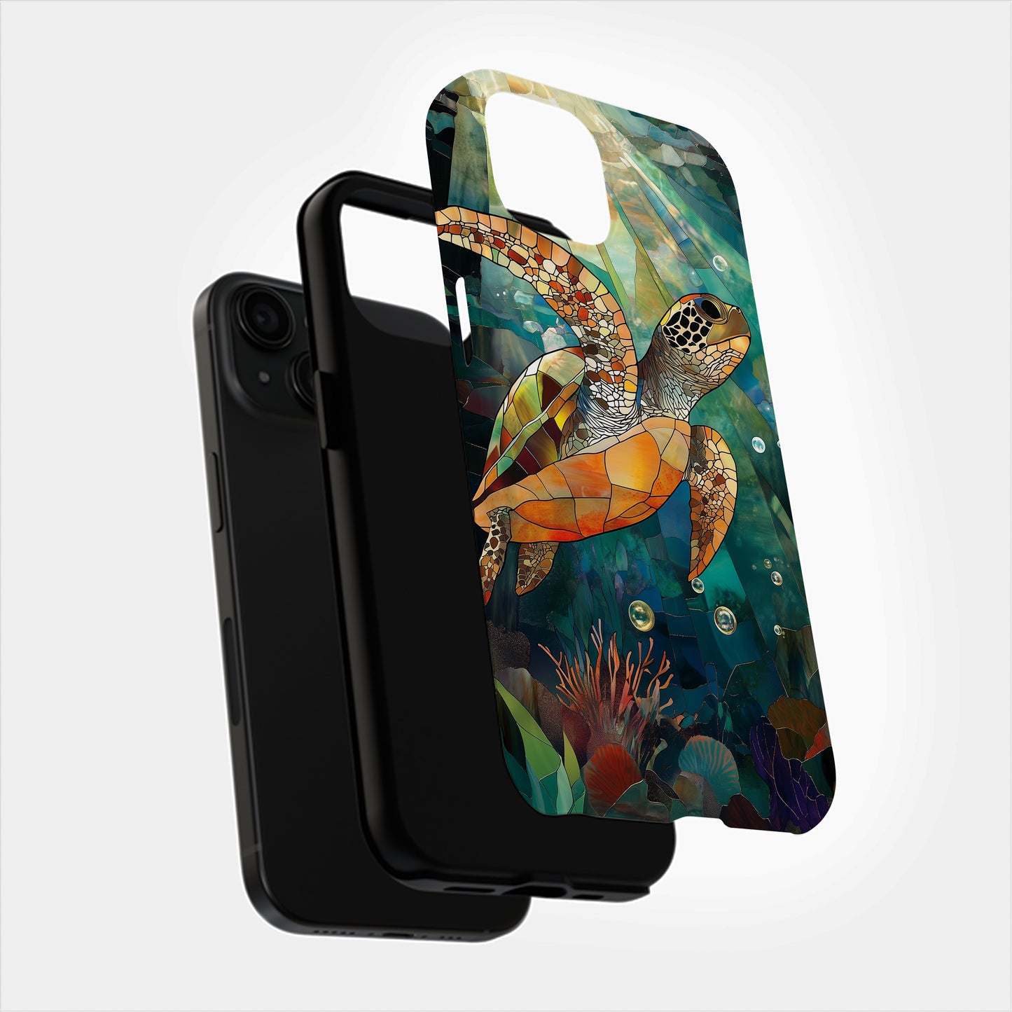 Turtlelight Mosaics Phone Case – Gentle Strength in Ocean Glass with Everyday Protection