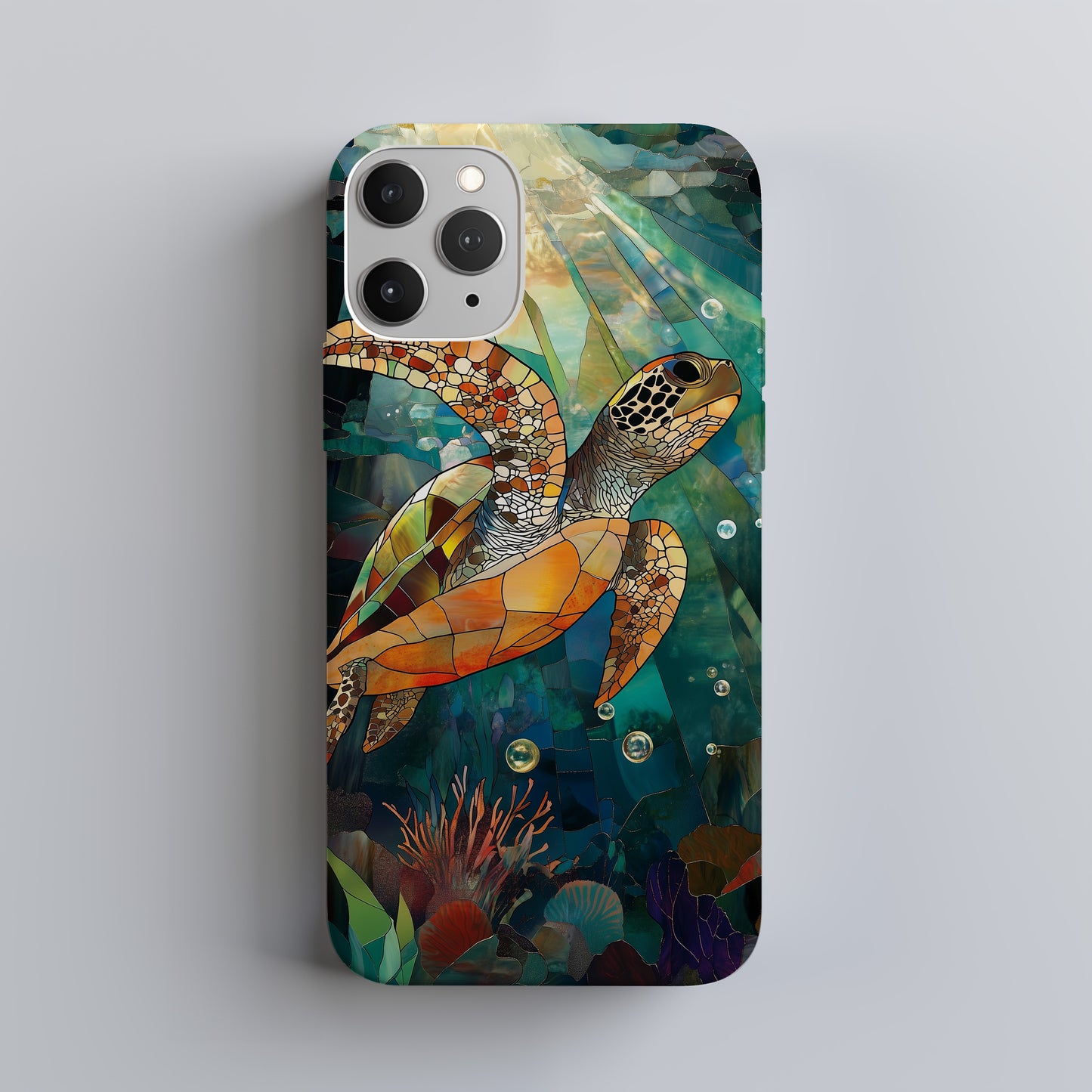 Turtlelight Mosaics Phone Case – Gentle Strength in Ocean Glass with Everyday Protection
