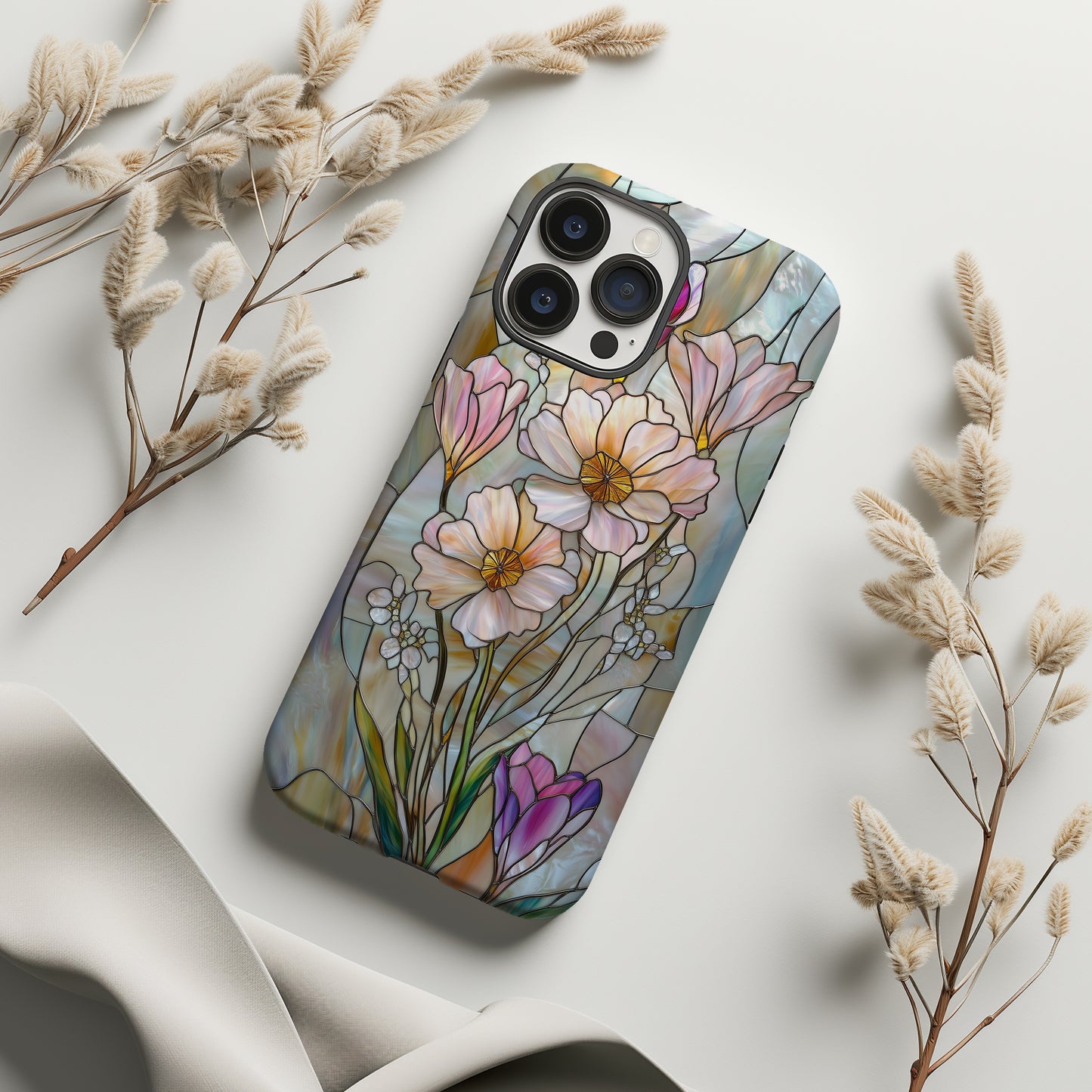 Meadowlight Mosaics Phone Case – Blooming Fields in Artful Glass with Everyday Protection