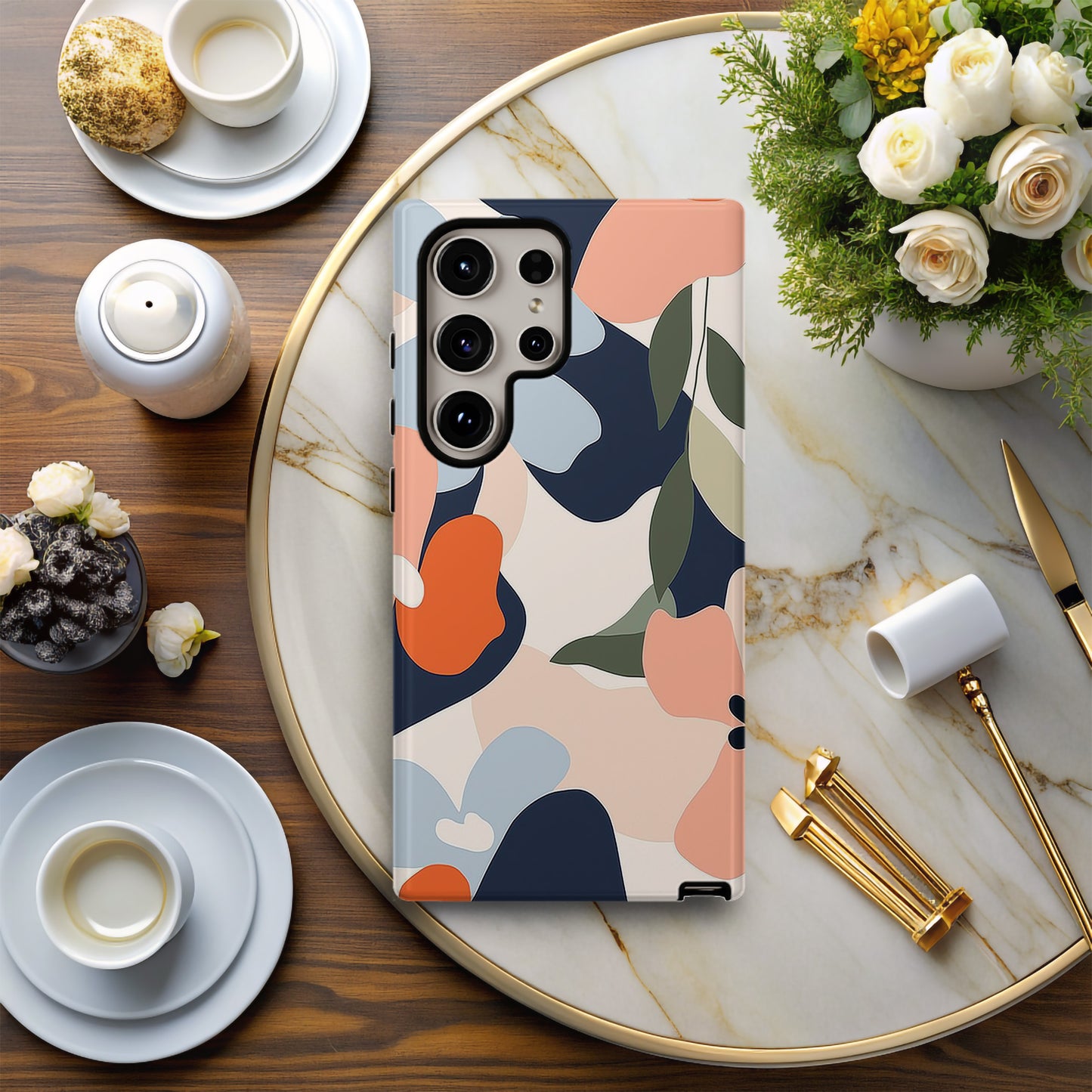Abstract Blossom Phone Case – Artistic Florals with Everyday Protection