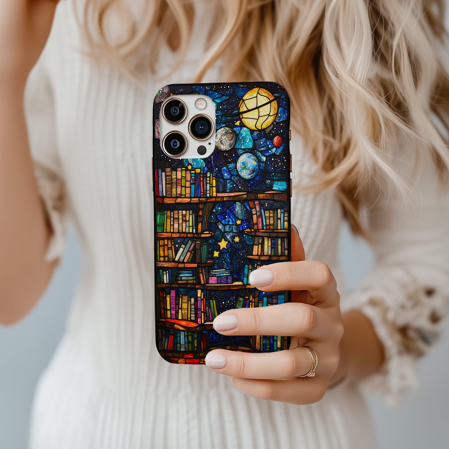 The Stellar Shelf Phone Case – Celestial Library Magic with Everyday Protection