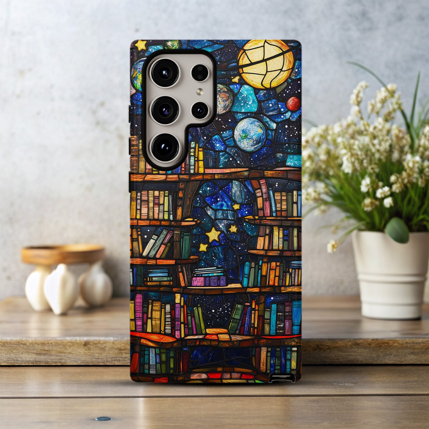 The Stellar Shelf Phone Case – Celestial Library Magic with Everyday Protection