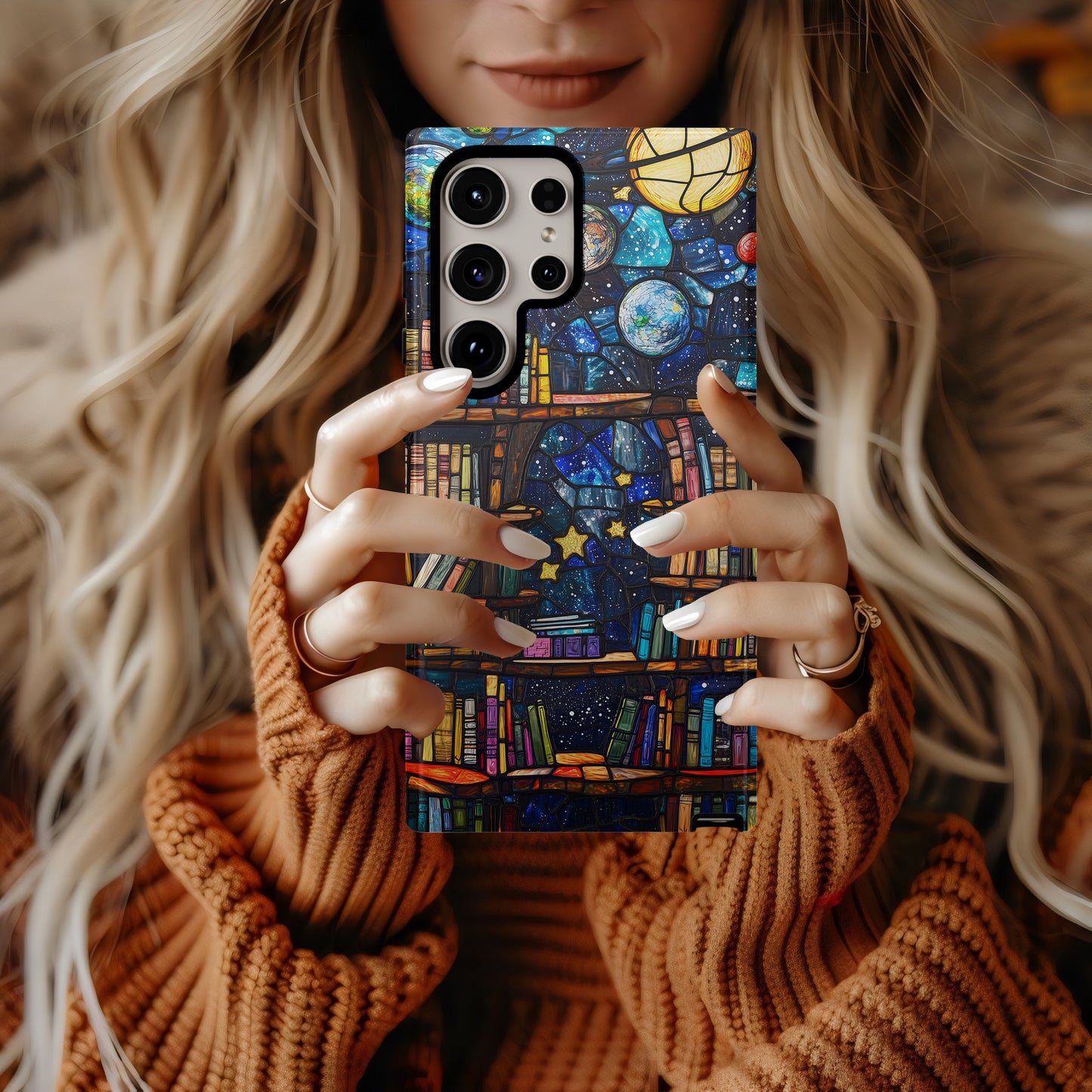 The Stellar Shelf Phone Case – Celestial Library Magic with Everyday Protection