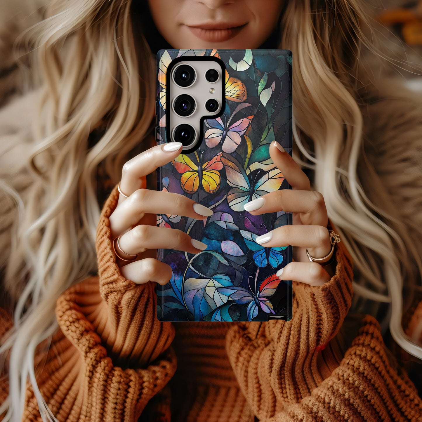 Butterfly Gleam Phone Case – Shimmering Wings & Everyday Protection