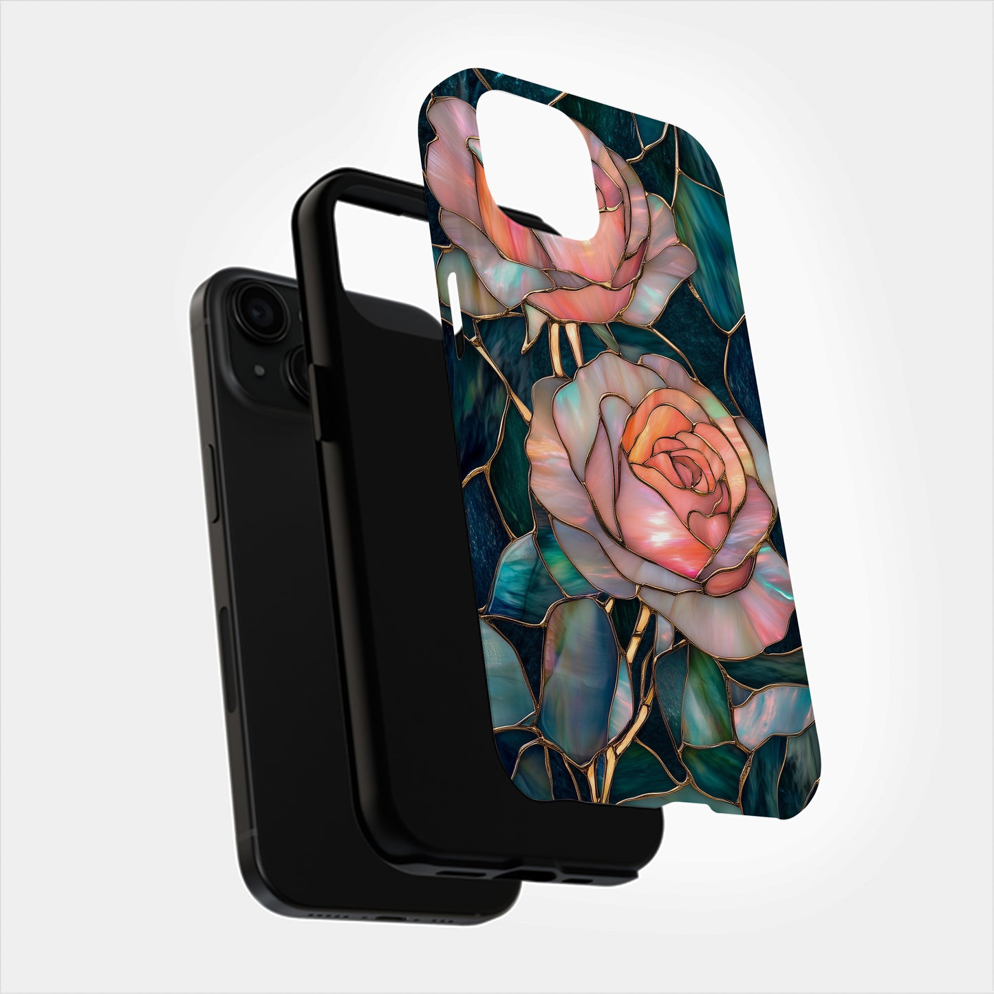 Roseglass Elegance Phone Case – Timeless Beauty in Stained Glass with Everyday Protection