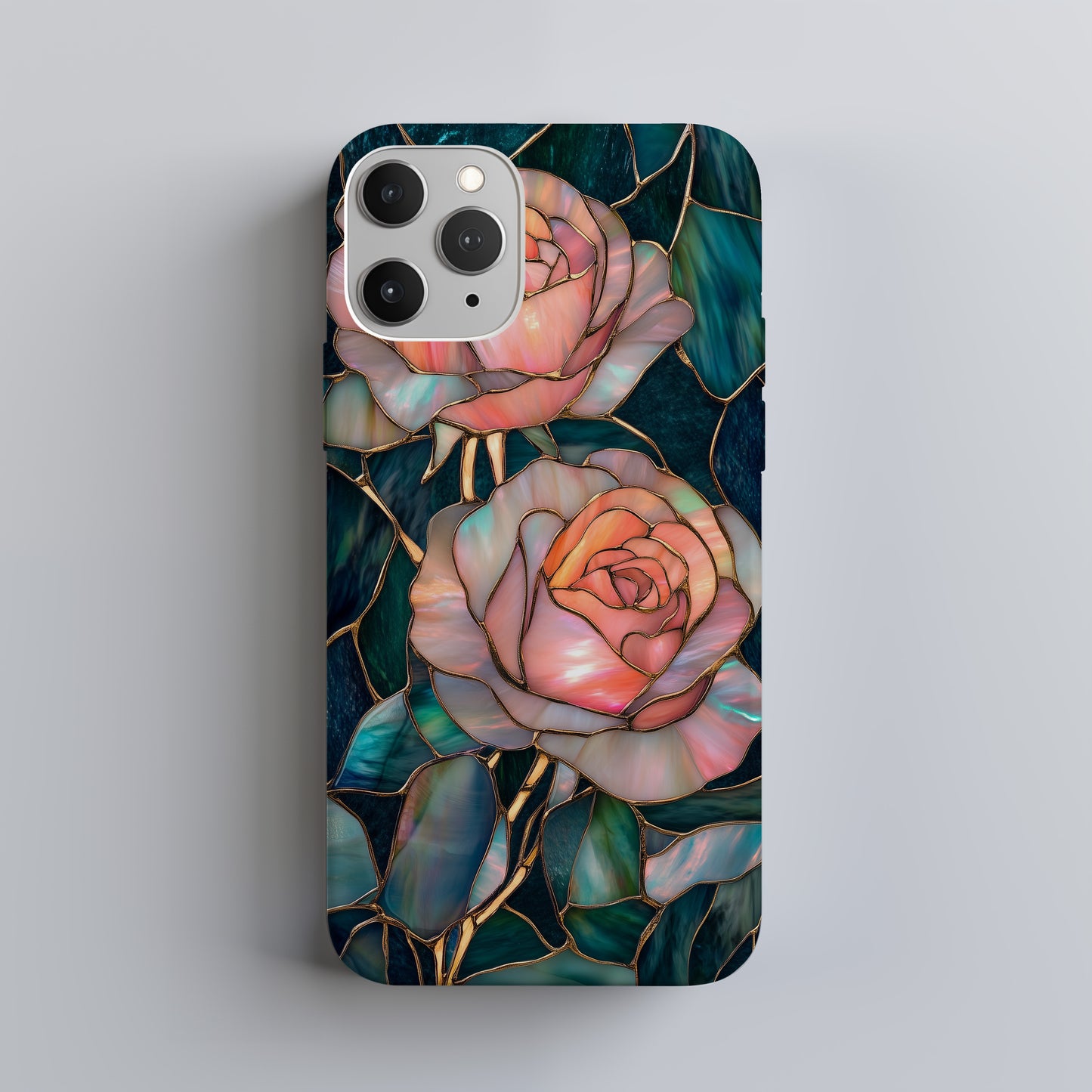 Roseglass Elegance Phone Case – Timeless Beauty in Stained Glass with Everyday Protection