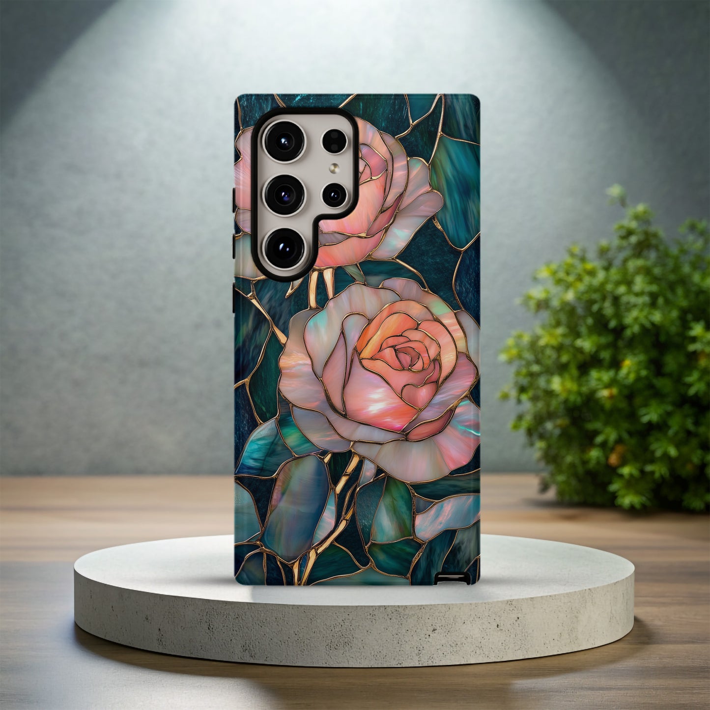 Roseglass Elegance Phone Case – Timeless Beauty in Stained Glass with Everyday Protection
