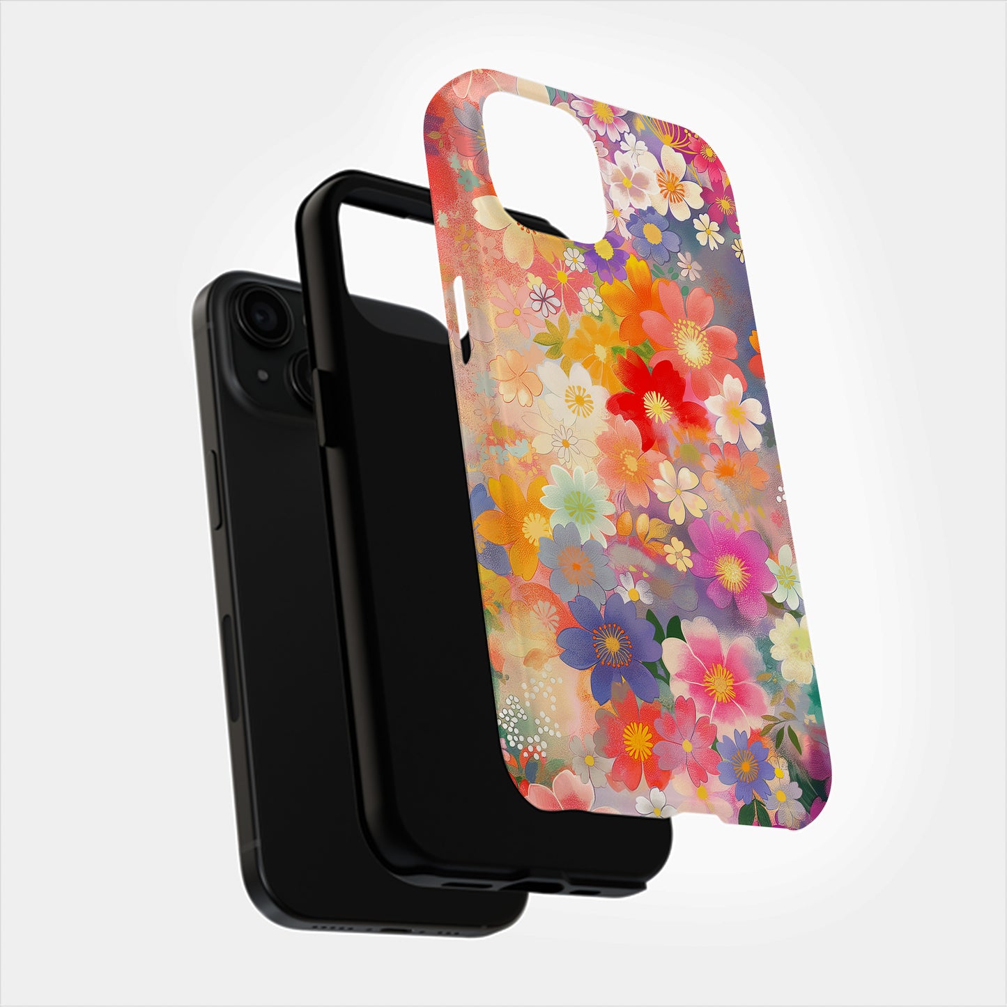 Rainbow Petals Phone Case – Colorful Blossoms & Everyday Protection in Full Bloom