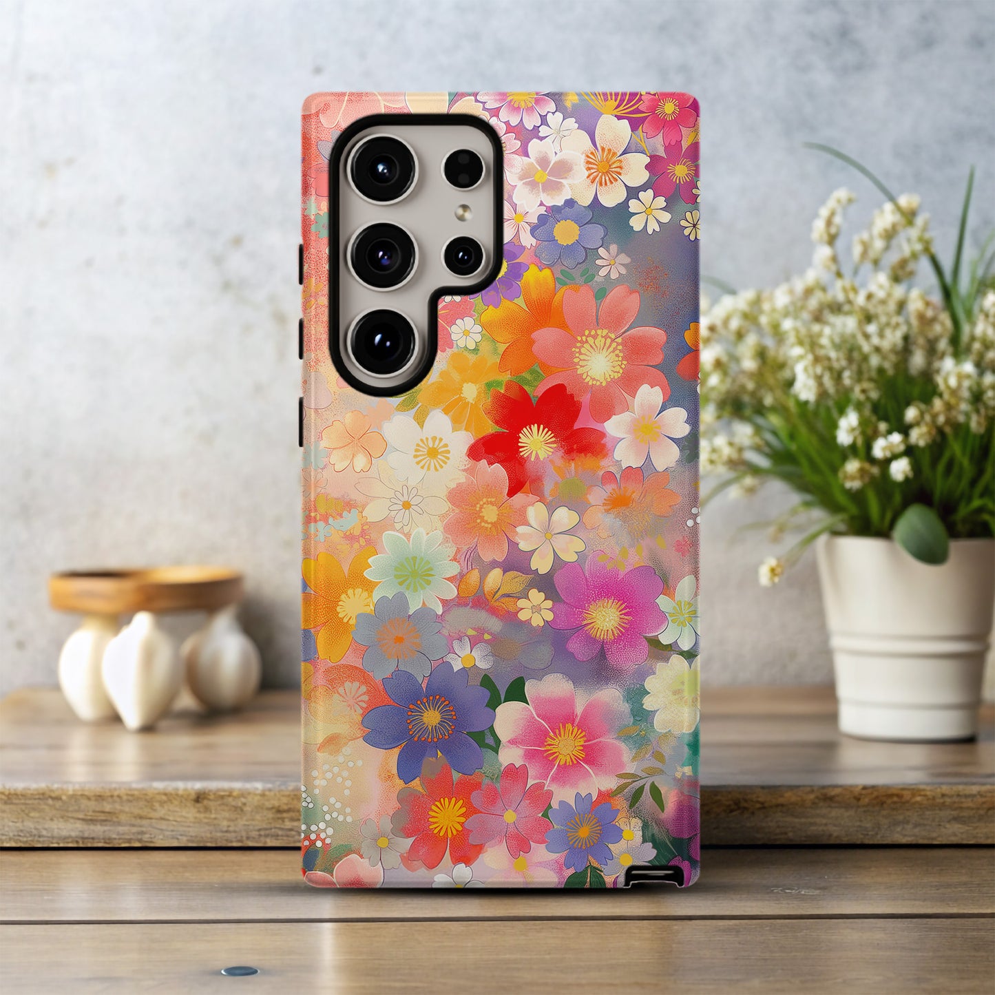 Rainbow Petals Phone Case – Colorful Blossoms & Everyday Protection in Full Bloom