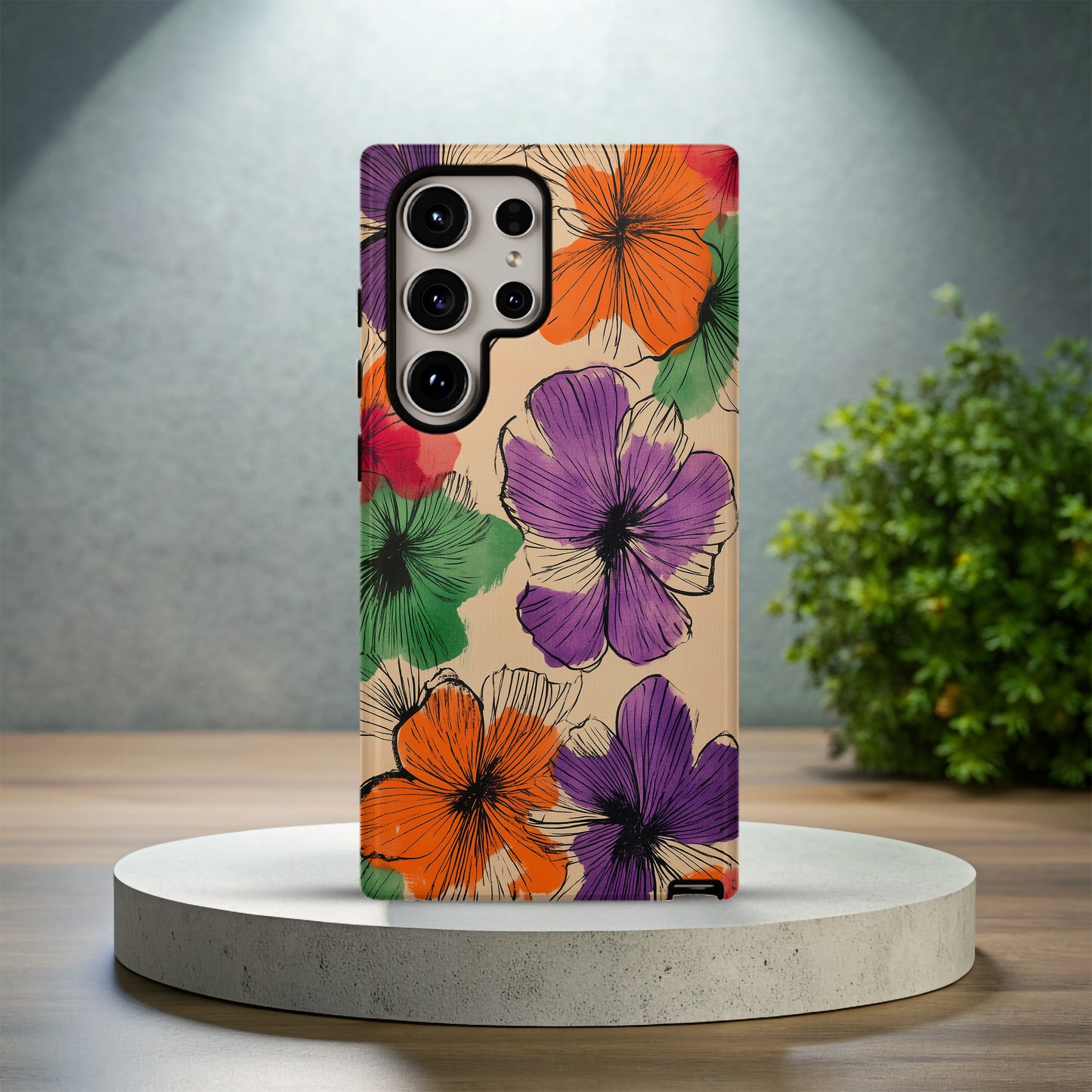 ScribbleBloom Phone Case – Playful Floral Doodles with Everyday Protection