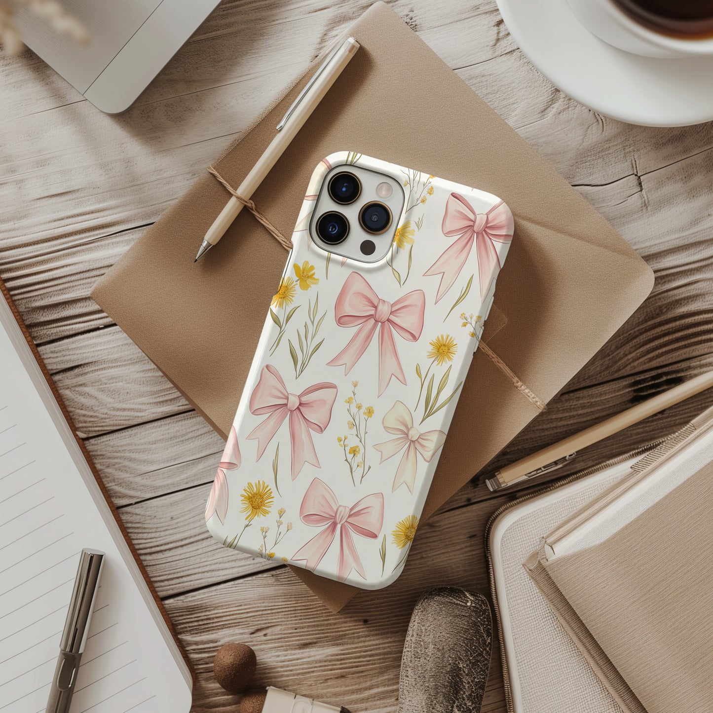 BlushBow Phone Case – Soft Pink Bows & Everyday Protection with Delicate Style