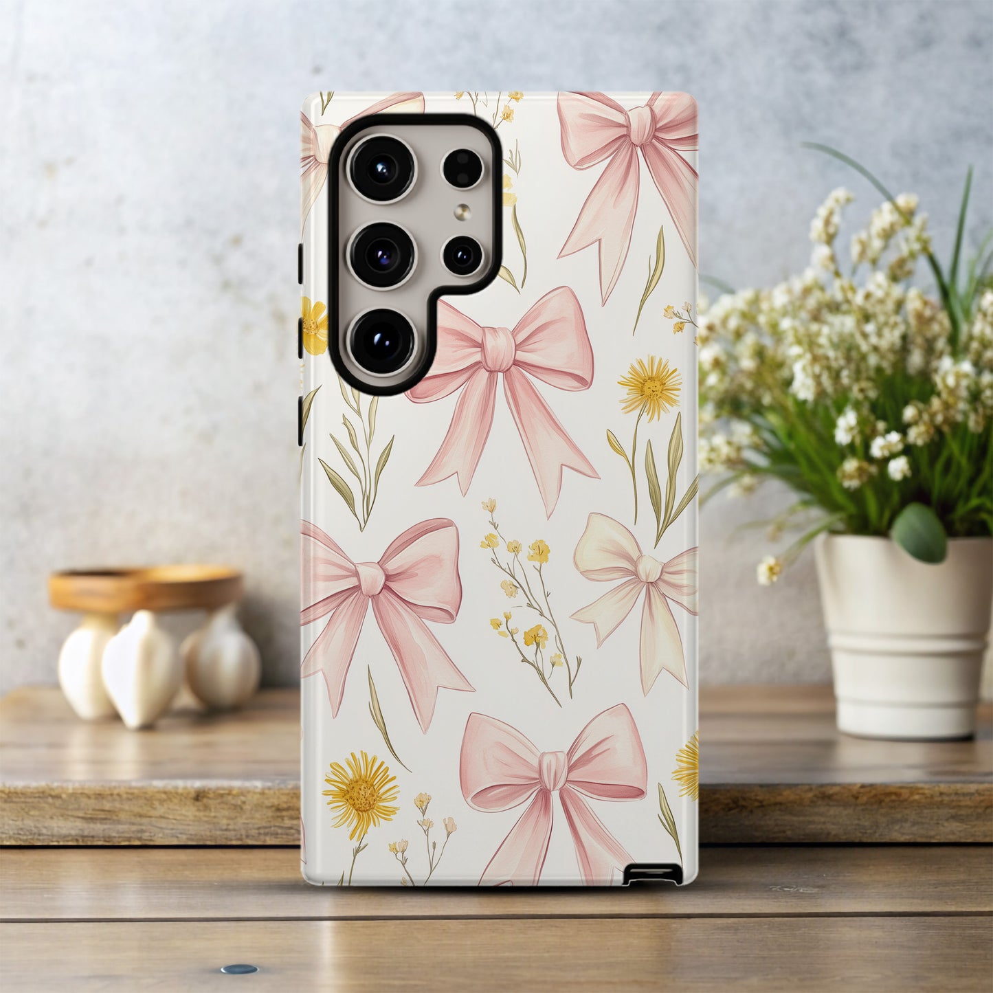 BlushBow Phone Case – Soft Pink Bows & Everyday Protection with Delicate Style