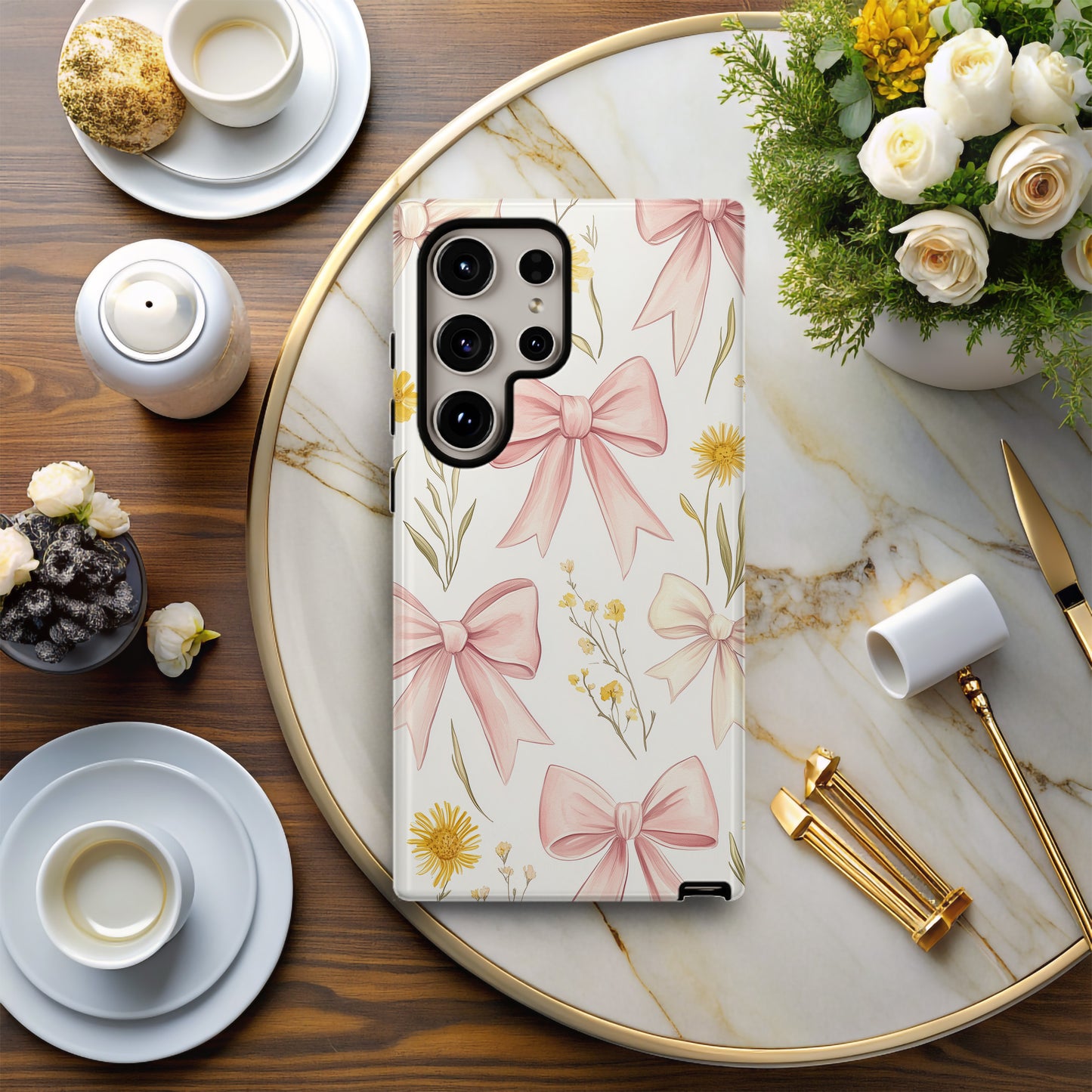 BlushBow Phone Case – Soft Pink Bows & Everyday Protection with Delicate Style