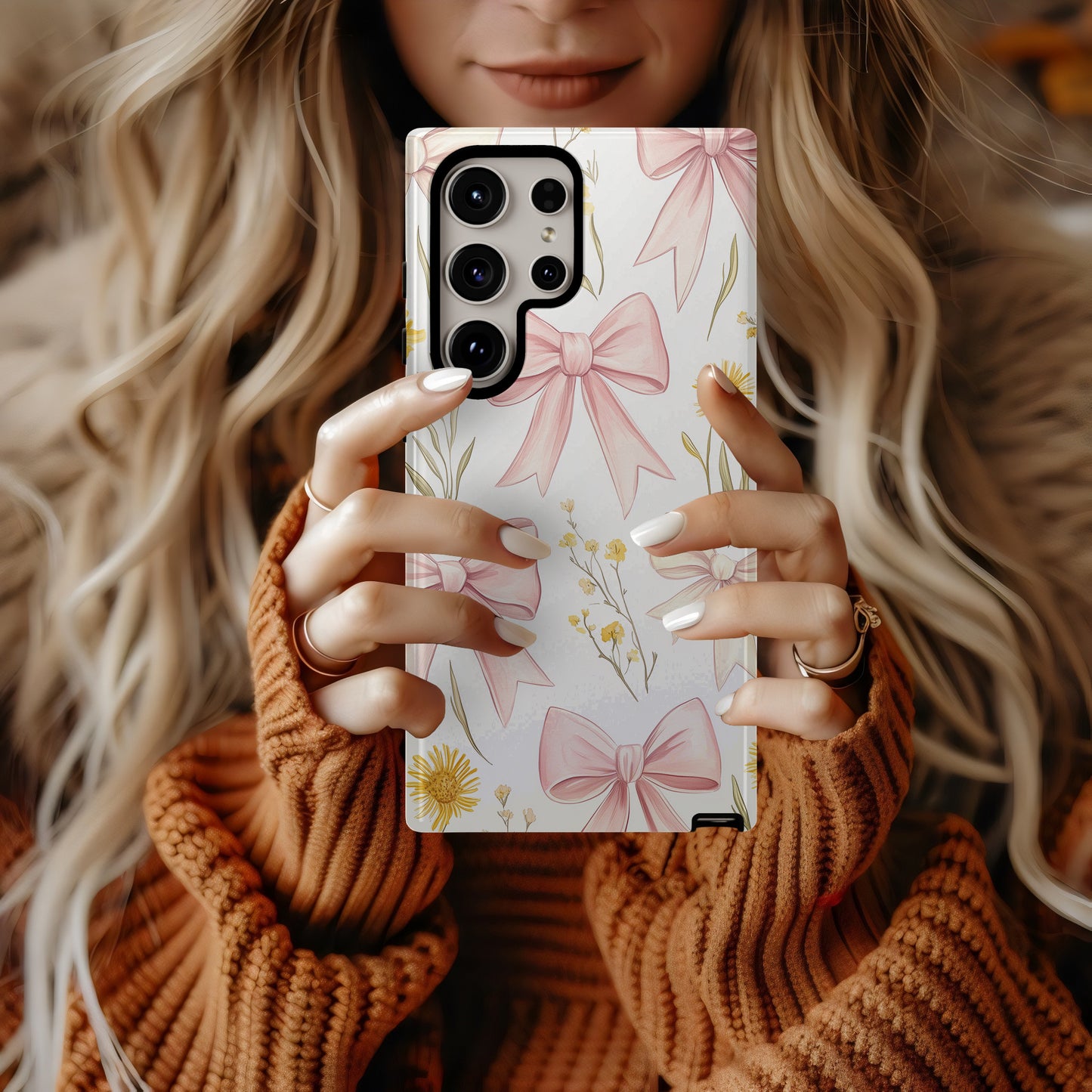 BlushBow Phone Case – Soft Pink Bows & Everyday Protection with Delicate Style