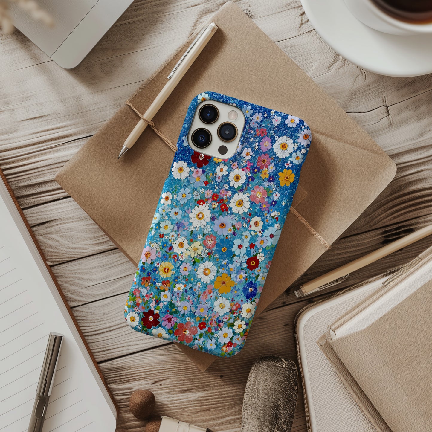 Wildbloom Canvas Phone Case – Vibrant Painted Florals with Everyday Protection