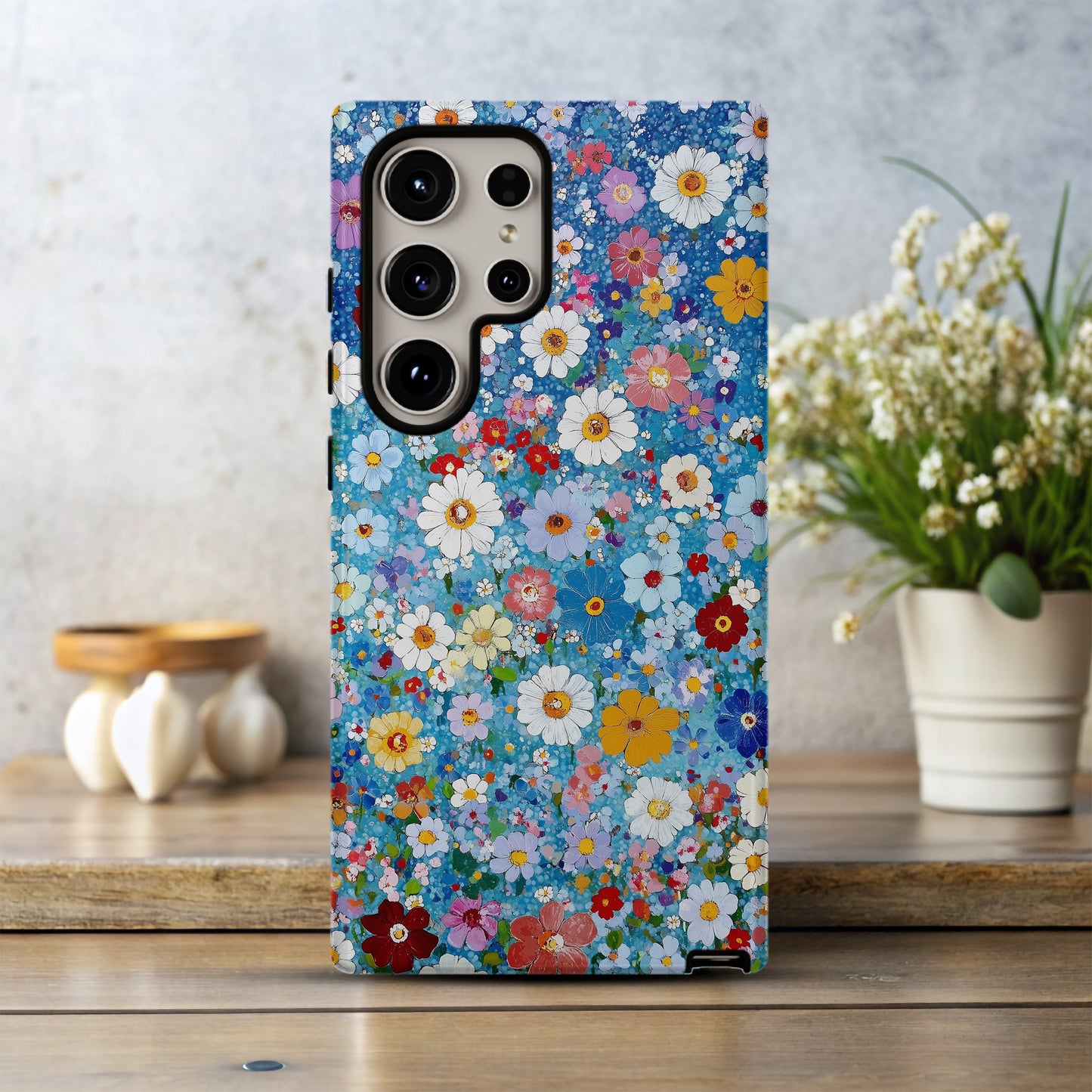 Wildbloom Canvas Phone Case – Vibrant Painted Florals with Everyday Protection