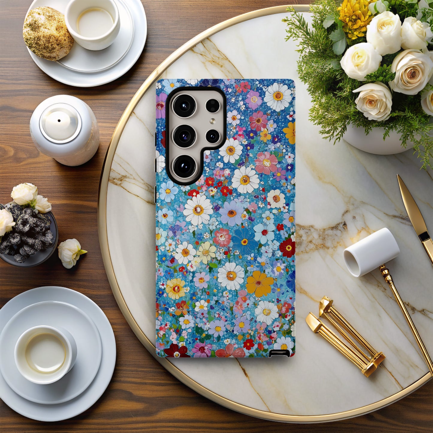 Wildbloom Canvas Phone Case – Vibrant Painted Florals with Everyday Protection
