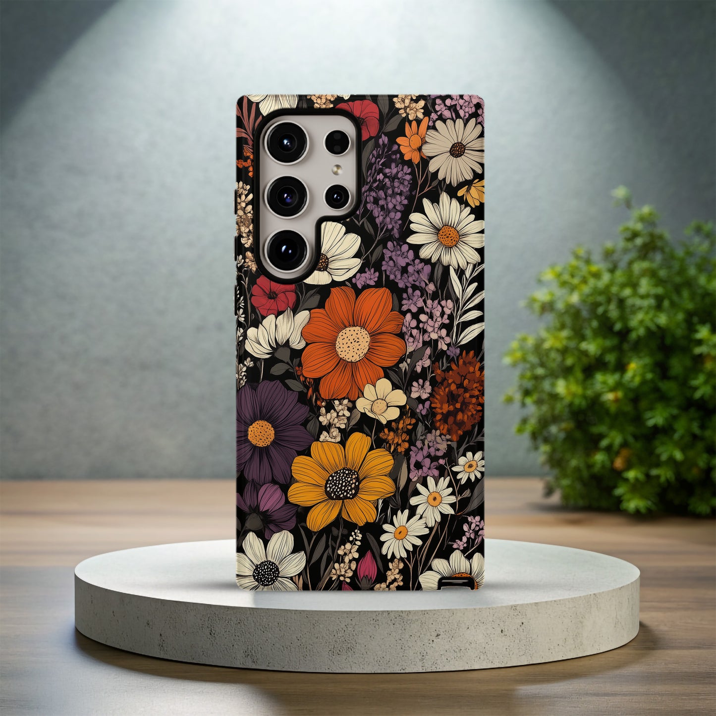 Midnight Garden Glory Phone Case – Bold Botanicals with Vintage Elegance & Everyday Protection