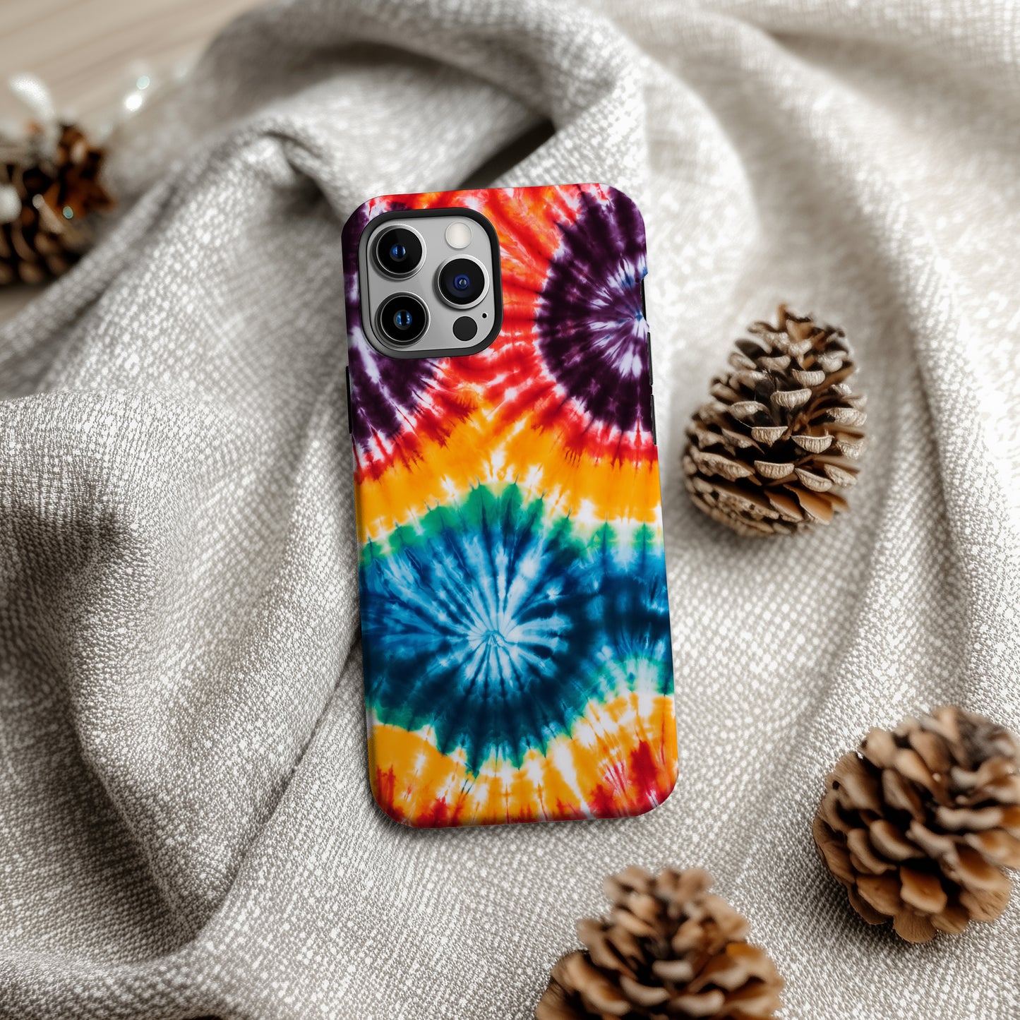 ColorRush Tie-Dye Phone Case – Retro Swirl & Everyday Protection in Bold, Bright Vibes