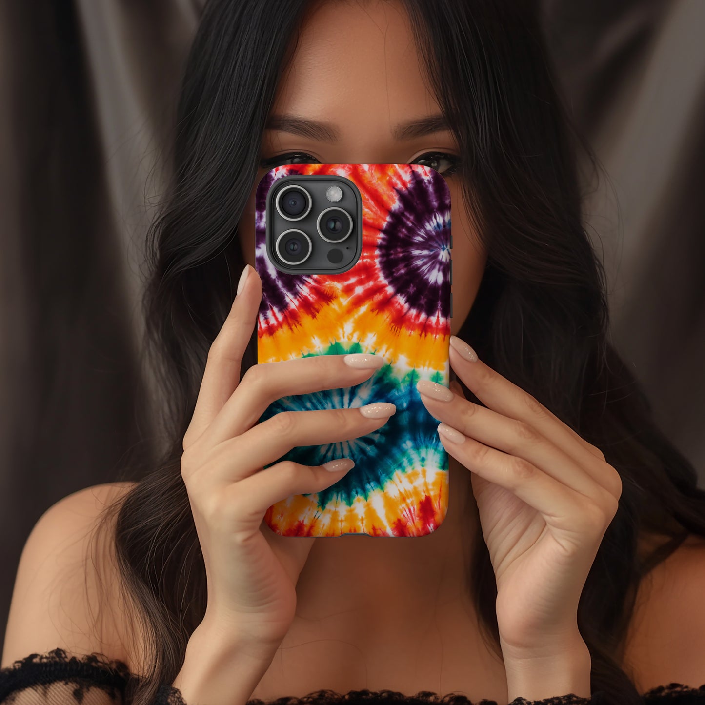 ColorRush Tie-Dye Phone Case – Retro Swirl & Everyday Protection in Bold, Bright Vibes