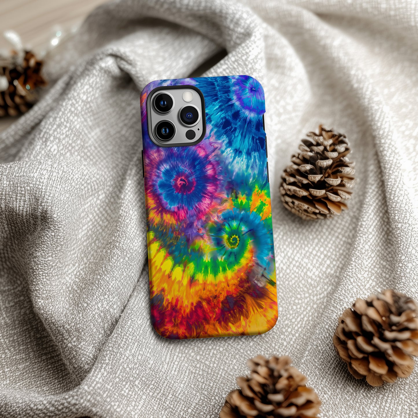 PsychedeliPop Phone Case – Vivid Tie-Dye Swirls with Everyday Protection and Retro Energy