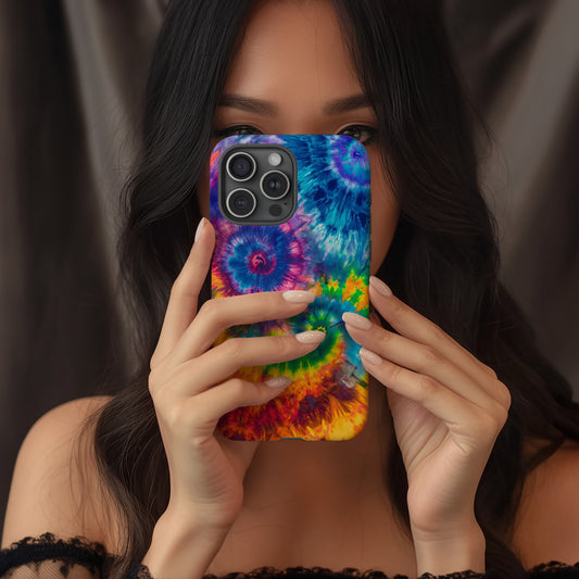 PsychedeliPop Phone Case – Vivid Tie-Dye Swirls with Everyday Protection and Retro Energy
