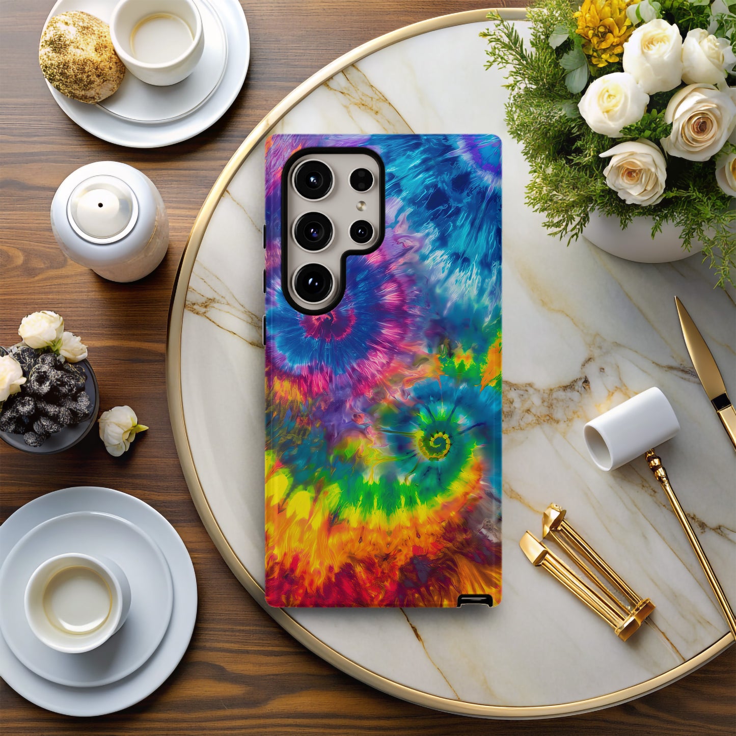 PsychedeliPop Phone Case – Vivid Tie-Dye Swirls with Everyday Protection and Retro Energy