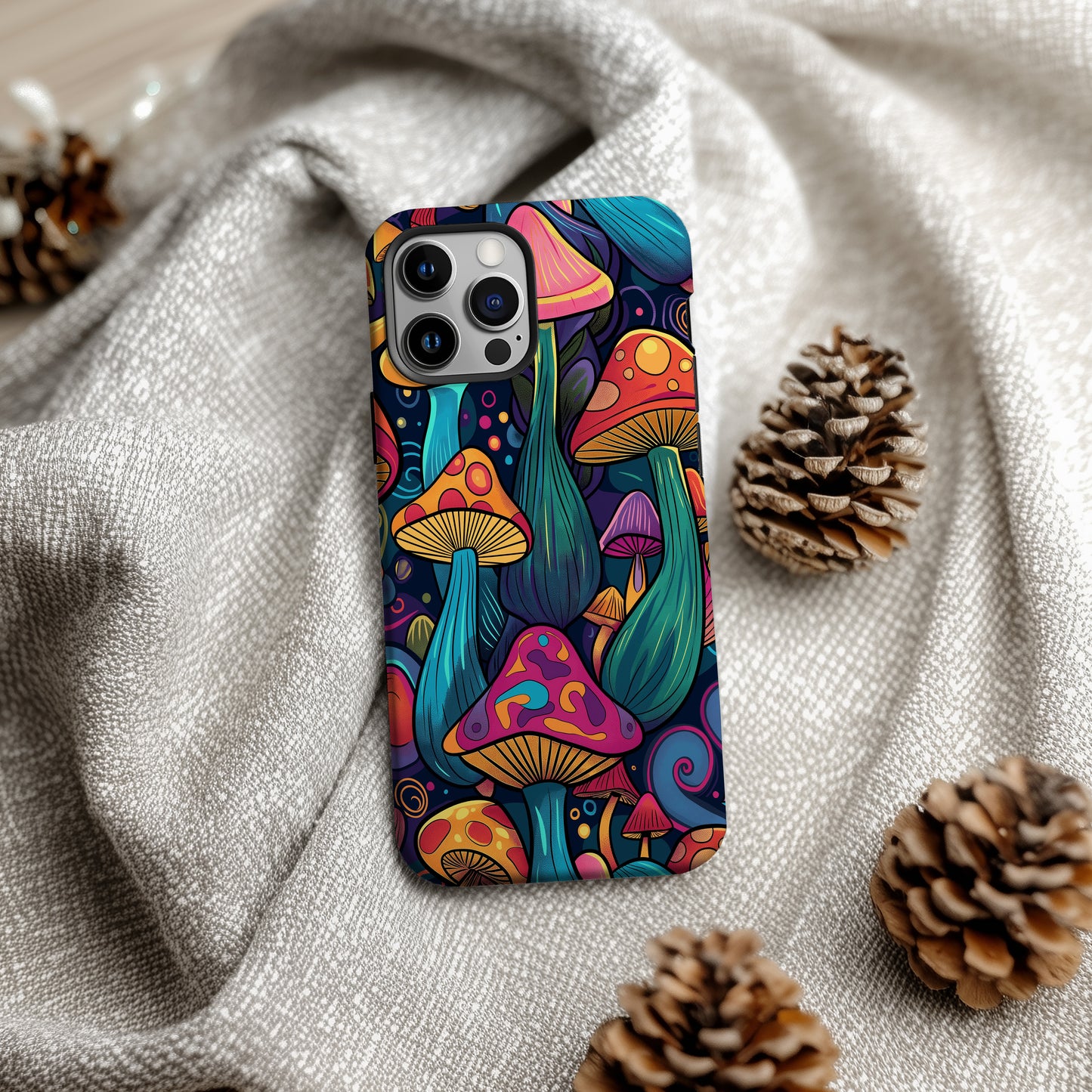 Groovy Shroomscape Phone Case – Retro Mushrooms & Everyday Protection with Psychedelic Vibes