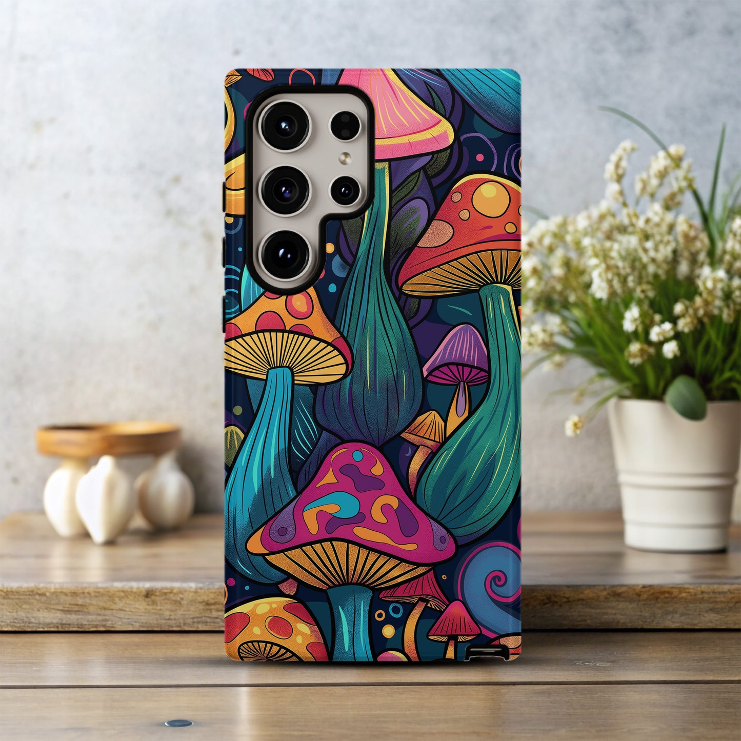 Groovy Shroomscape Phone Case – Retro Mushrooms & Everyday Protection with Psychedelic Vibes