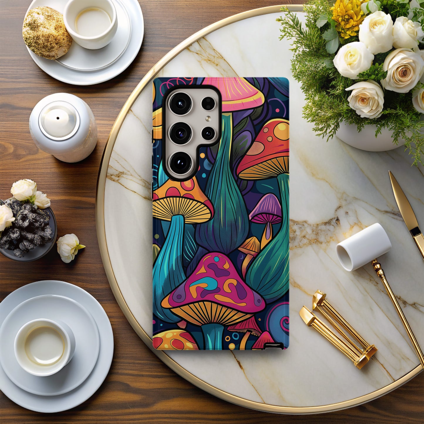 Groovy Shroomscape Phone Case – Retro Mushrooms & Everyday Protection with Psychedelic Vibes