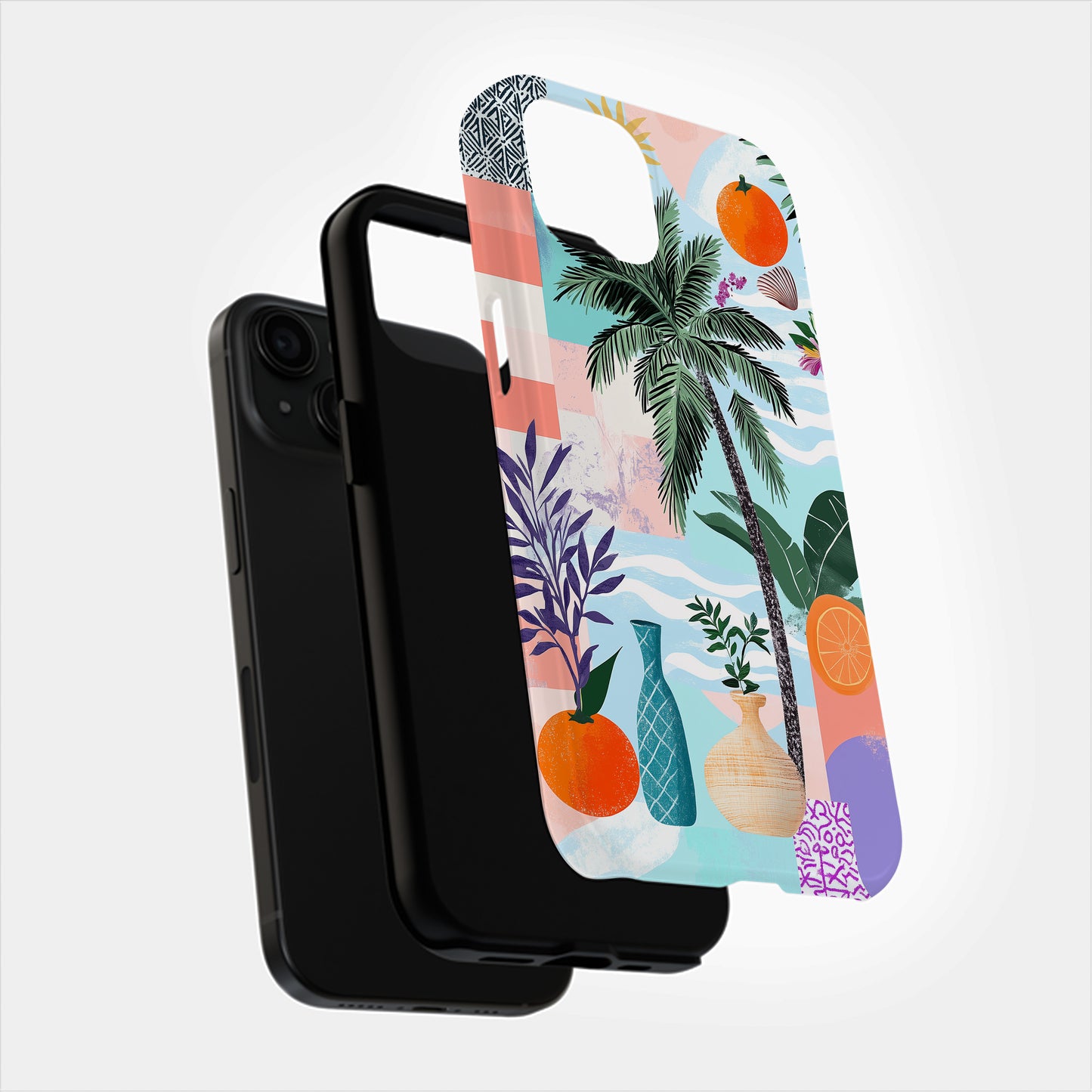 Tropical Collage Vibes Phone Case – Retro Summer Aesthetic with Everyday Protection