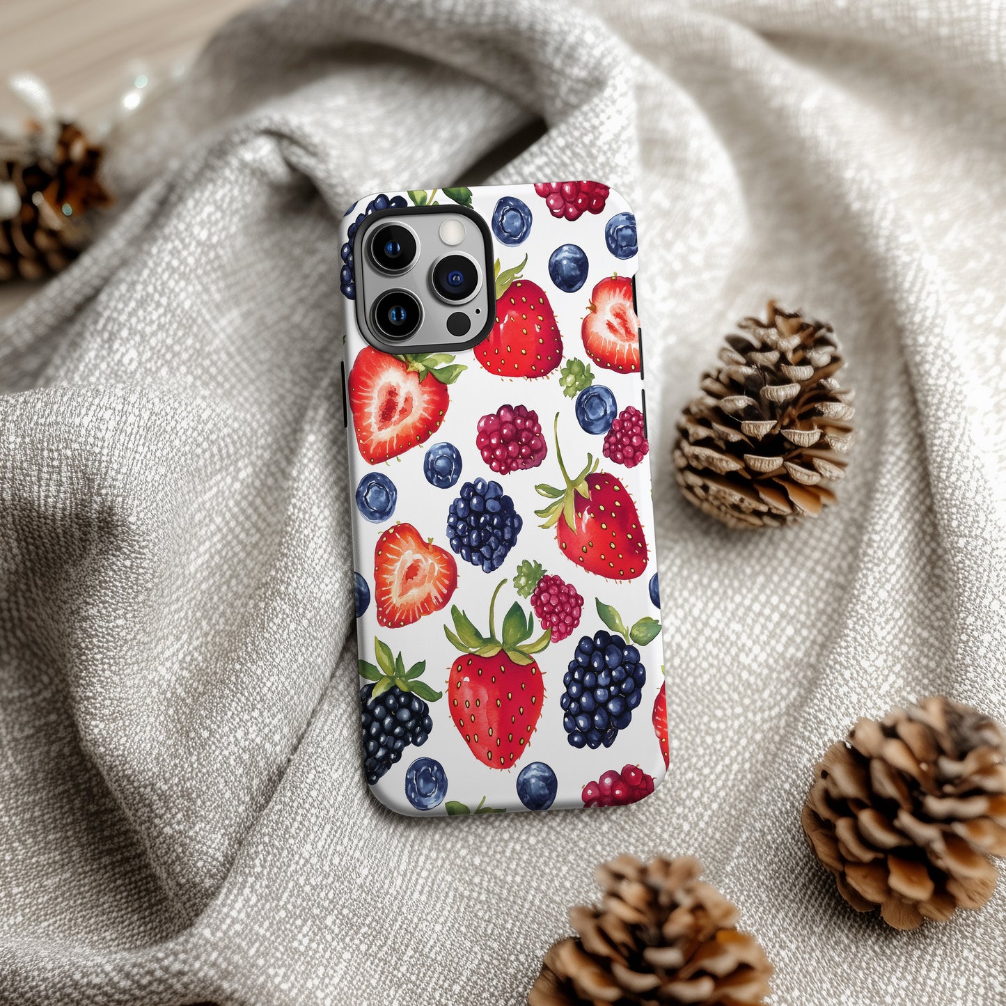 Berry Sweet Phone Case – Hand-Painted Summer Berries with Juicy Charm & Everyday Protection
