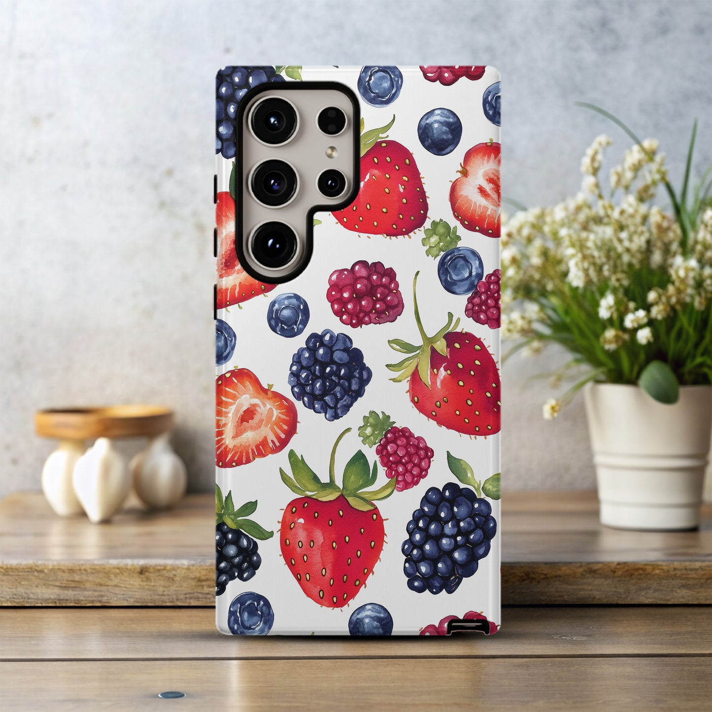 Berry Sweet Phone Case – Hand-Painted Summer Berries with Juicy Charm & Everyday Protection