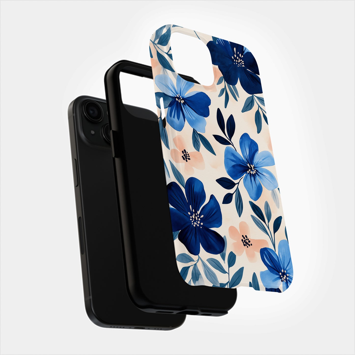 Blue Bloom Whispers Phone Case – Watercolor Florals with Everyday Elegance & Protection