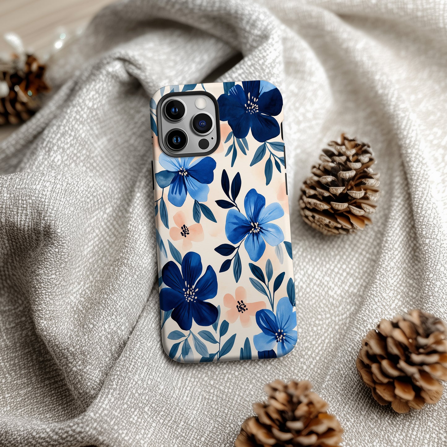 Blue Bloom Whispers Phone Case – Watercolor Florals with Everyday Elegance & Protection