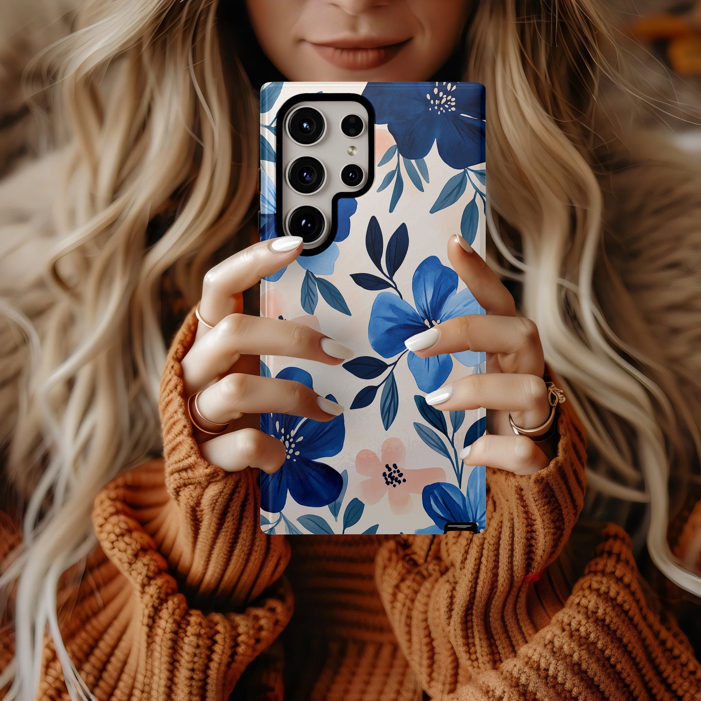Blue Bloom Whispers Phone Case – Watercolor Florals with Everyday Elegance & Protection