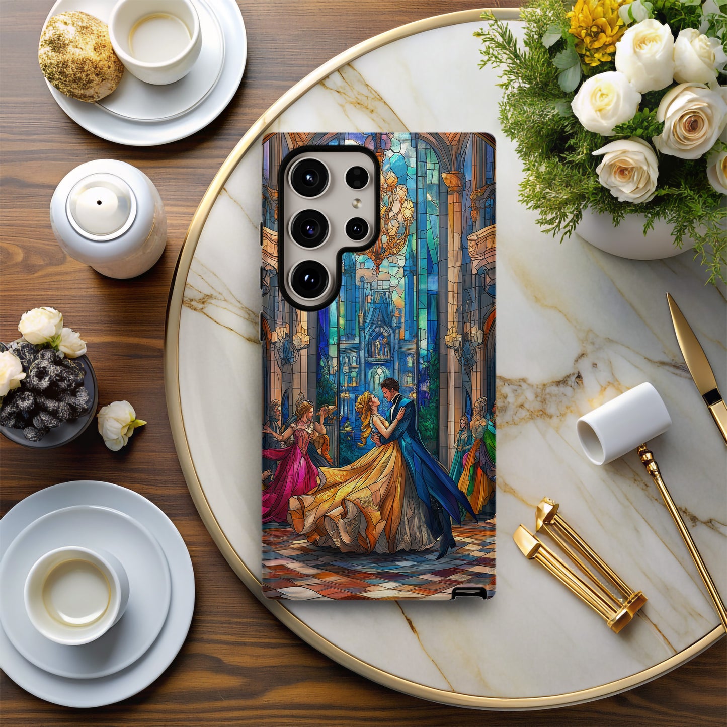 Royal Ballroom Waltz Phone Case – Fairytale Stained Glass Castle Romance