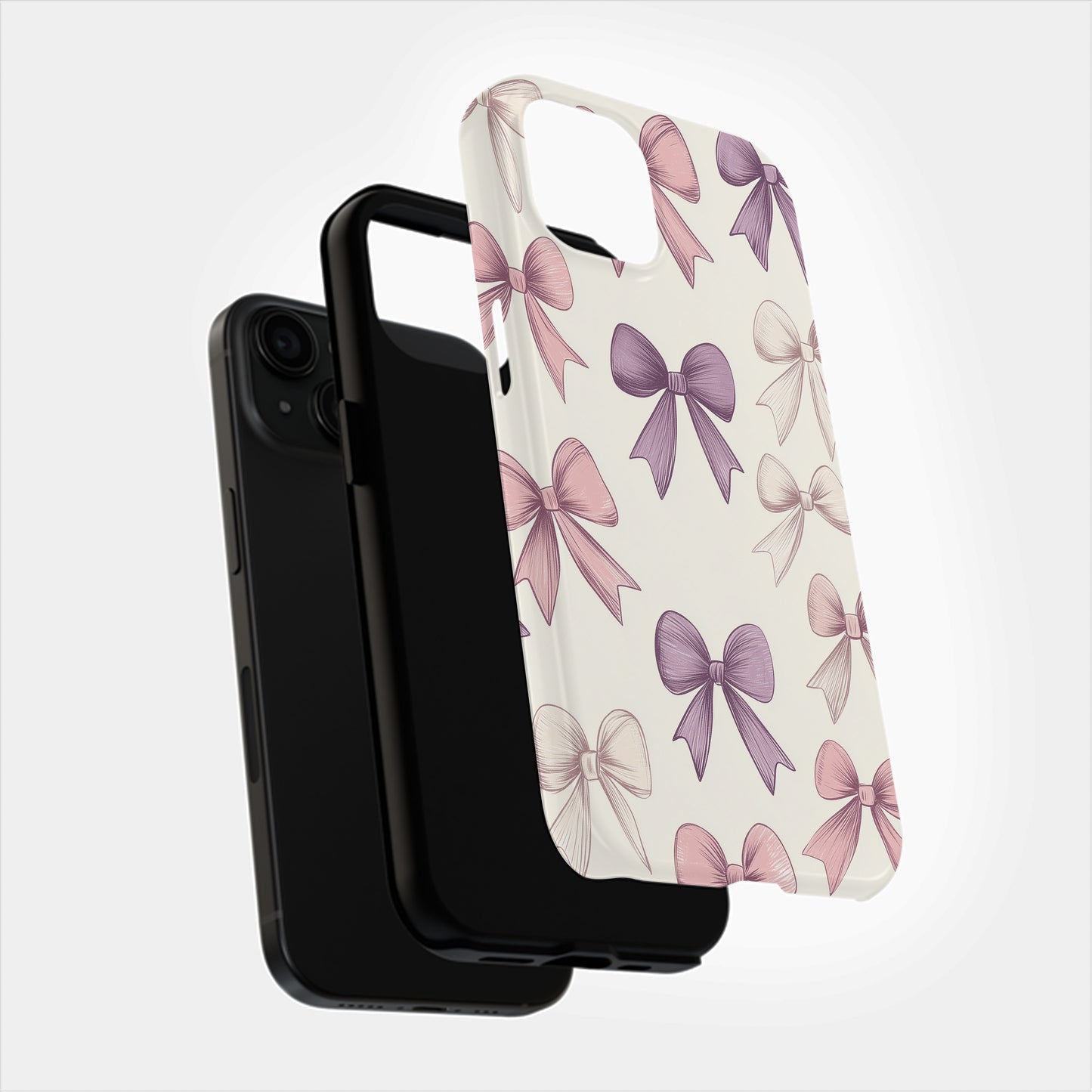 Pastel Bow Phone Case – Playful Vintage-Inspired Ribbon Pattern