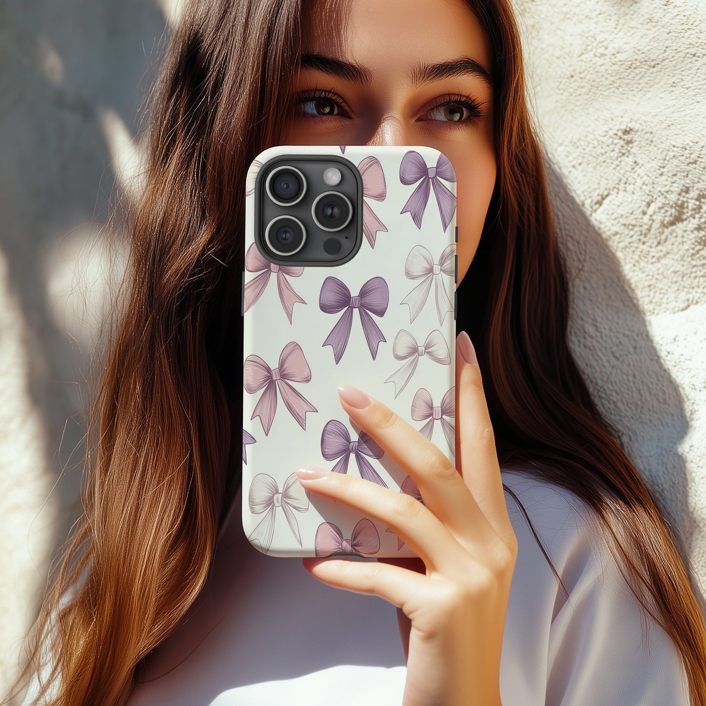 Pastel Bow Phone Case – Playful Vintage-Inspired Ribbon Pattern