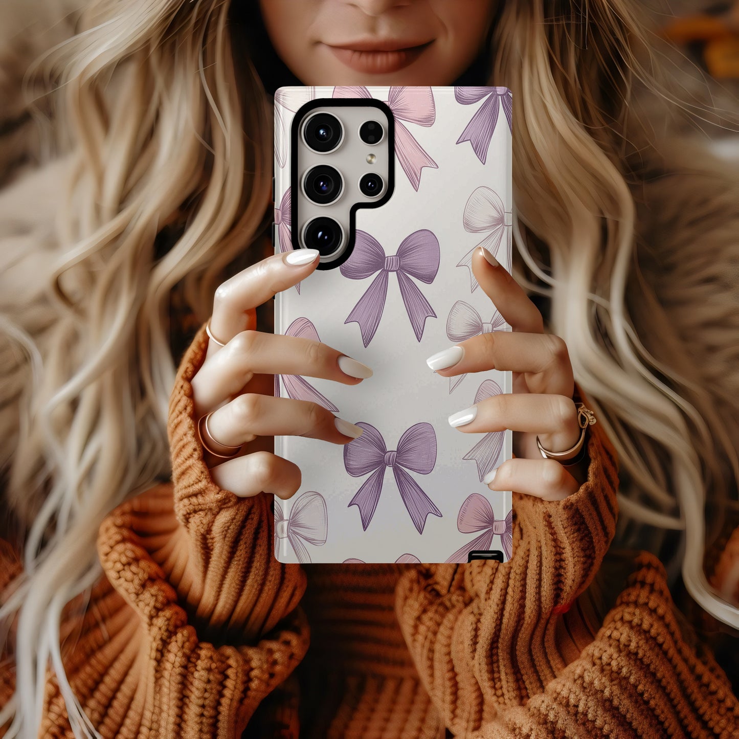 Pastel Bow Phone Case – Playful Vintage-Inspired Ribbon Pattern