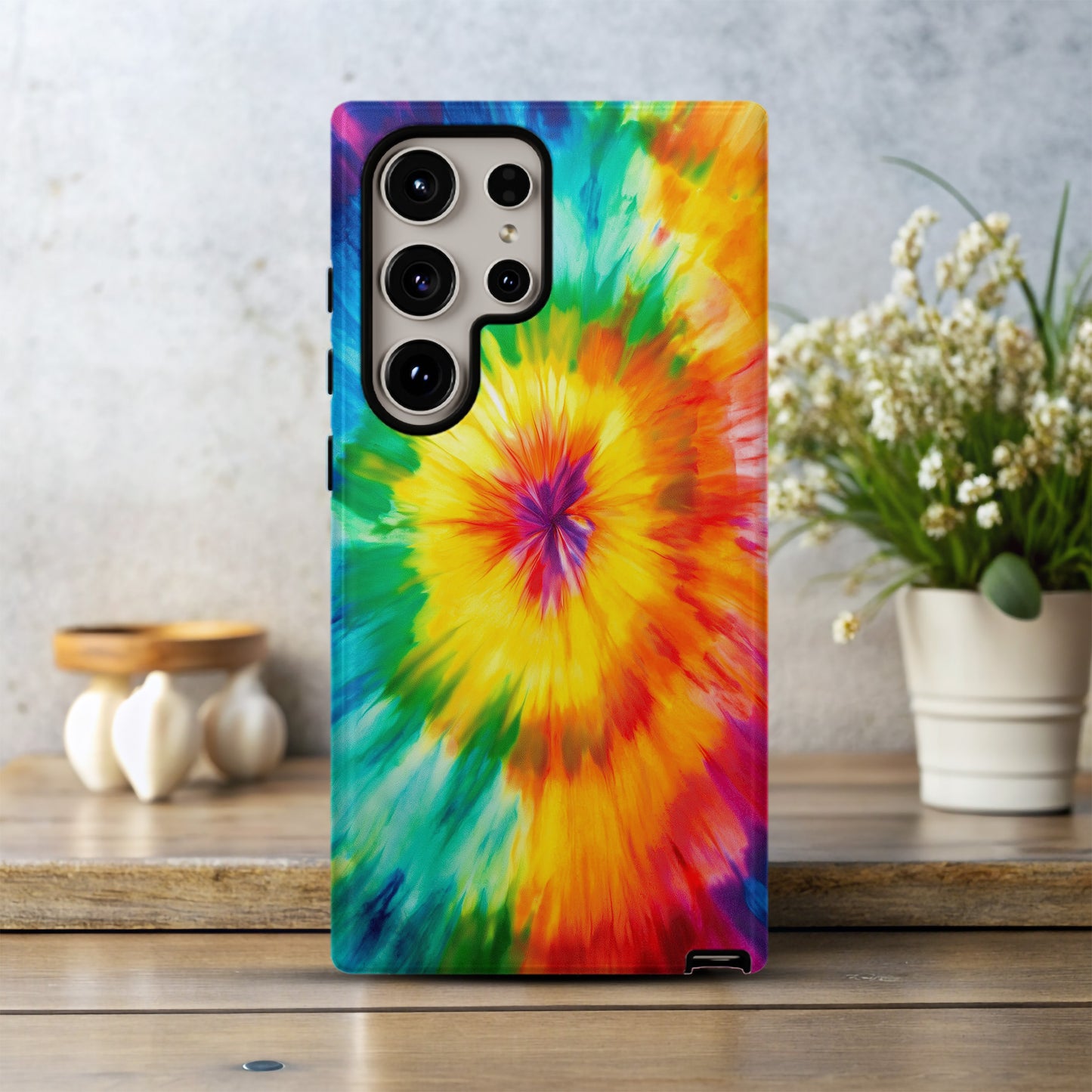 Psychedelic Tie-Dye Burst Phone Case – Vivid Rainbow Spiral