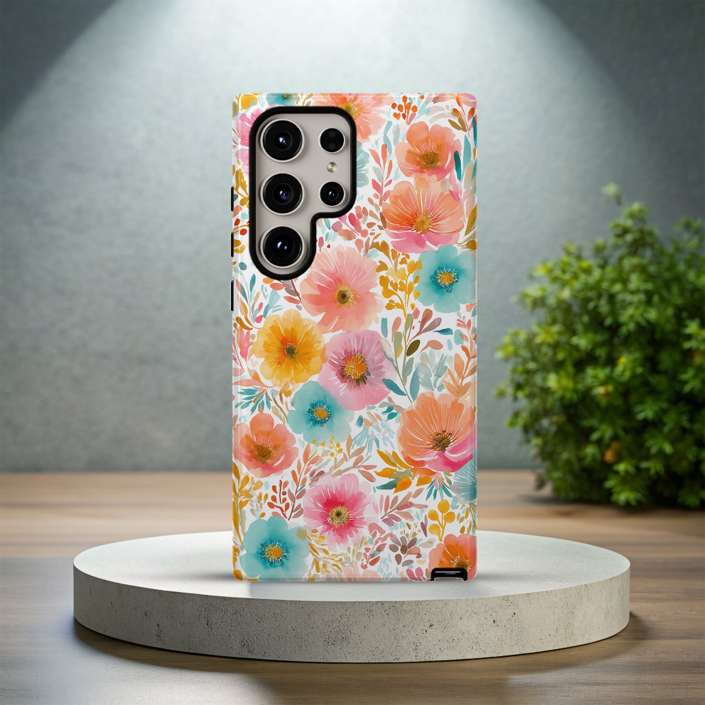 Sun-Kissed Watercolor Garden Phone Case – Bold Pastel Floral