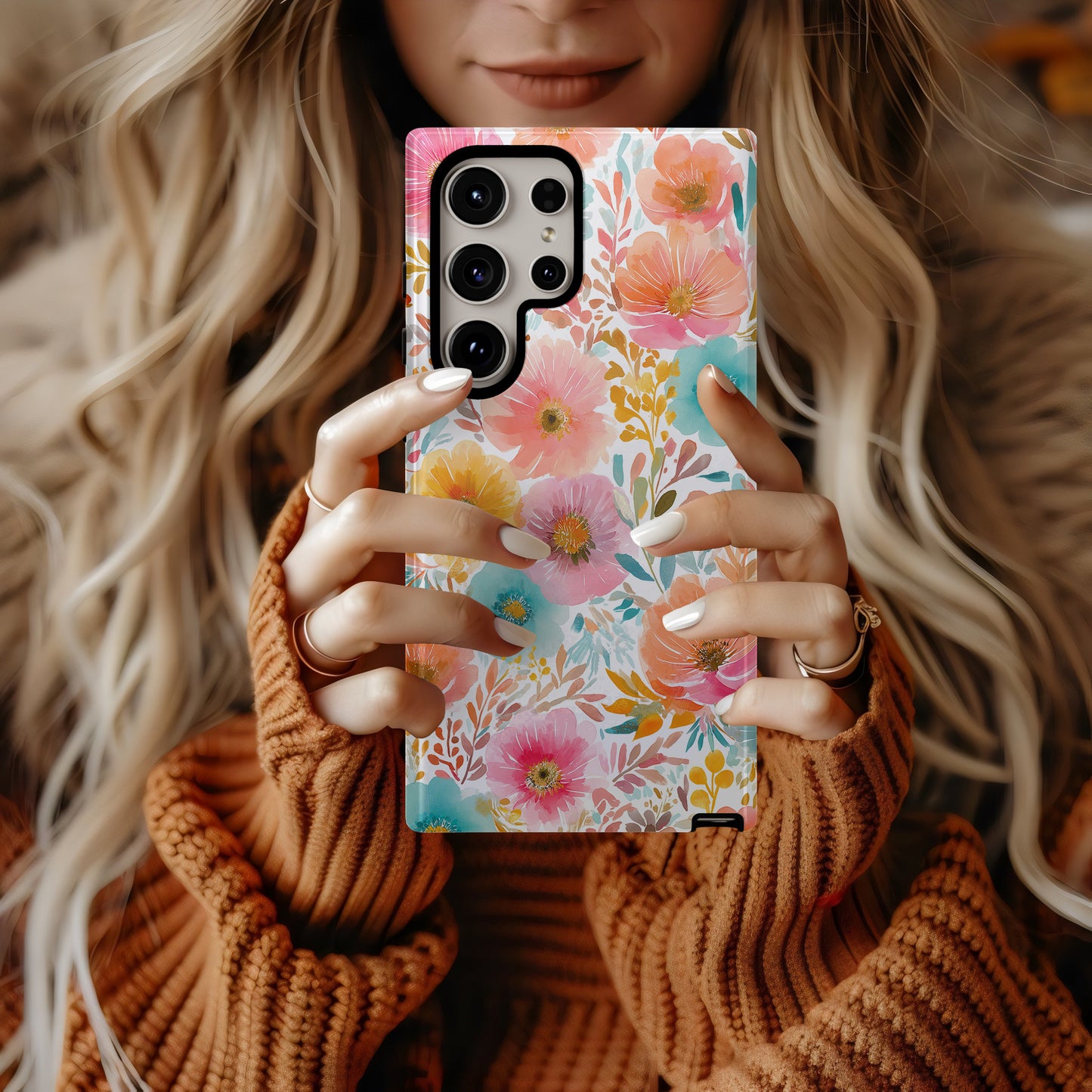 Sun-Kissed Watercolor Garden Phone Case – Bold Pastel Floral