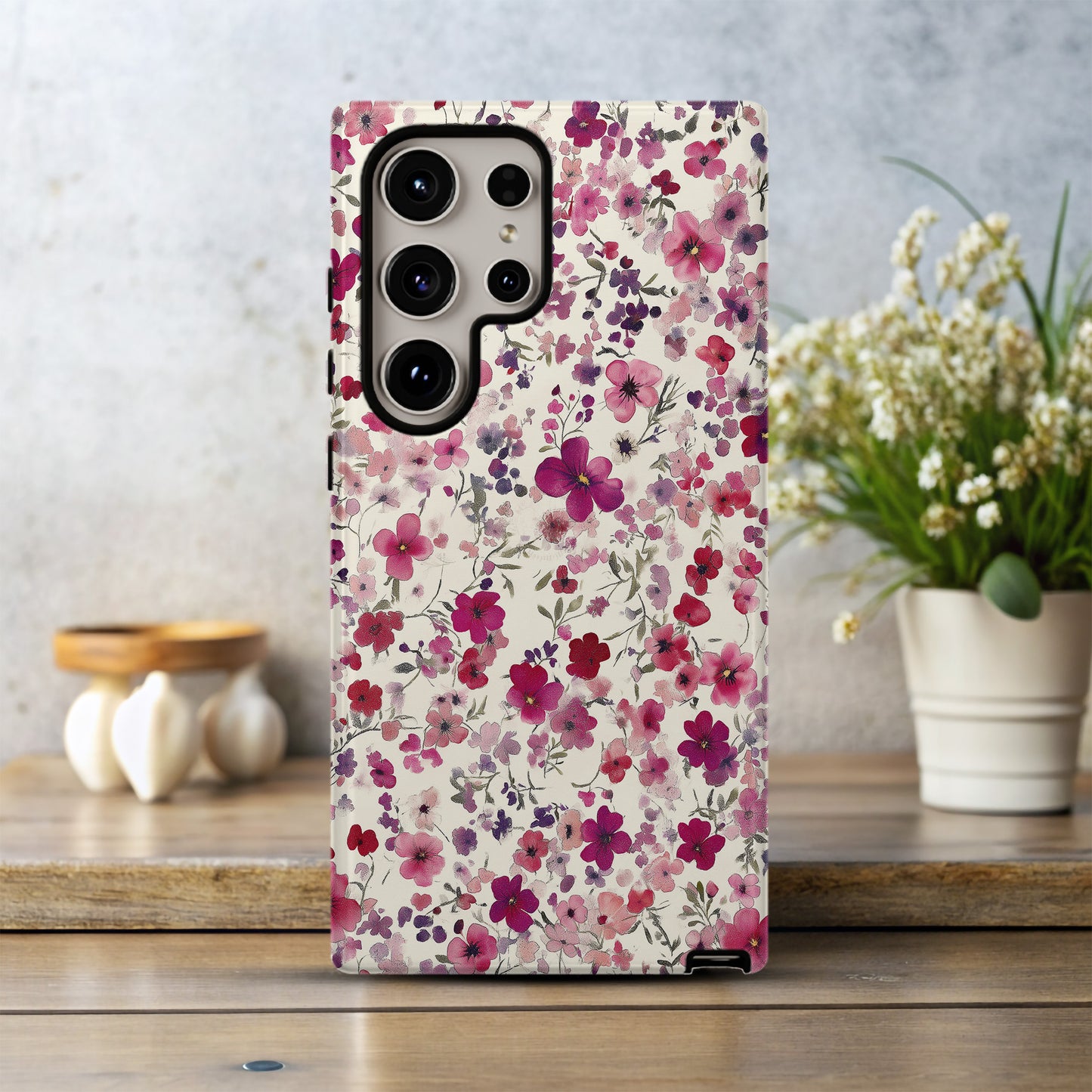 Wild Bloom Magenta Floral Phone Case – Bold Watercolor Garden