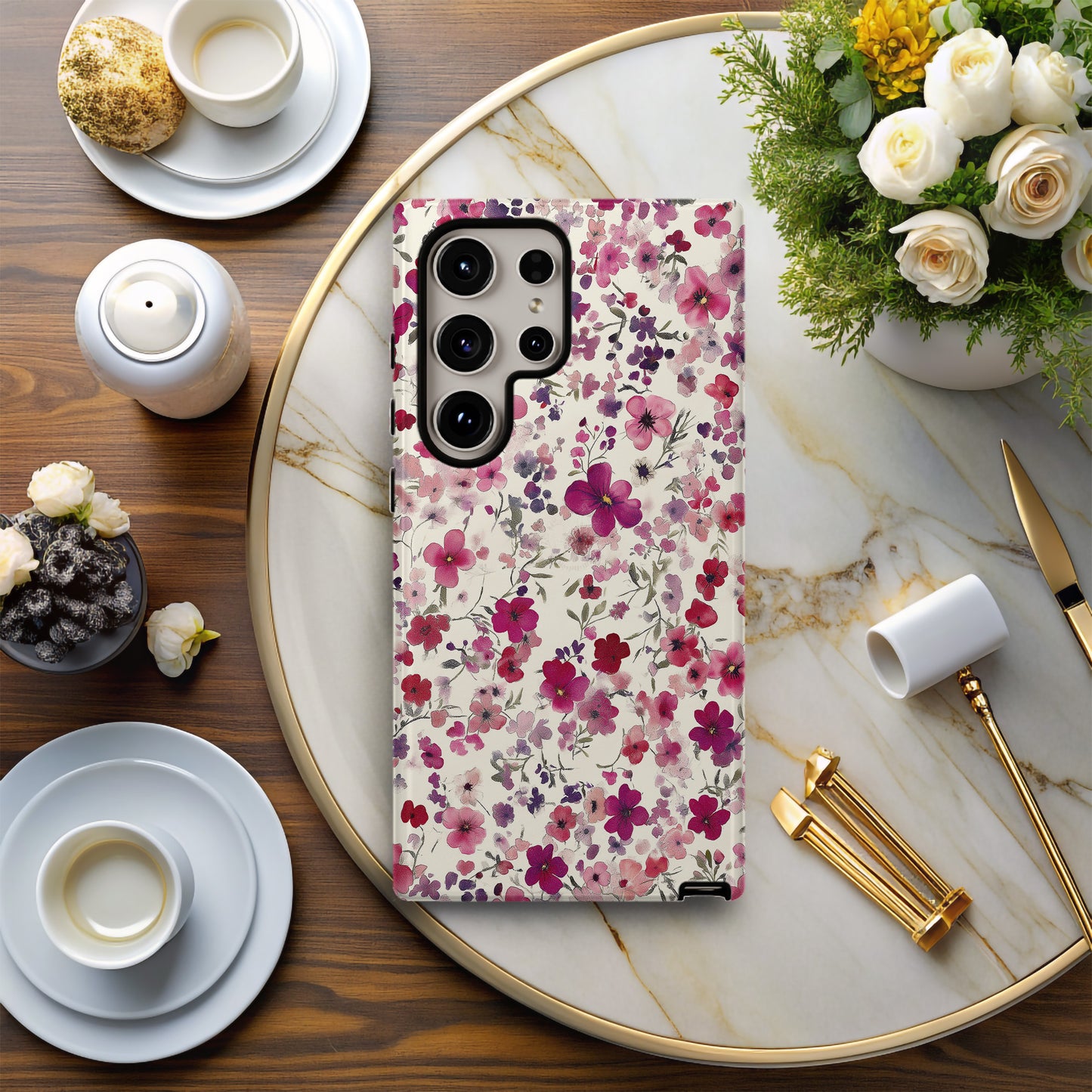 Wild Bloom Magenta Floral Phone Case – Bold Watercolor Garden