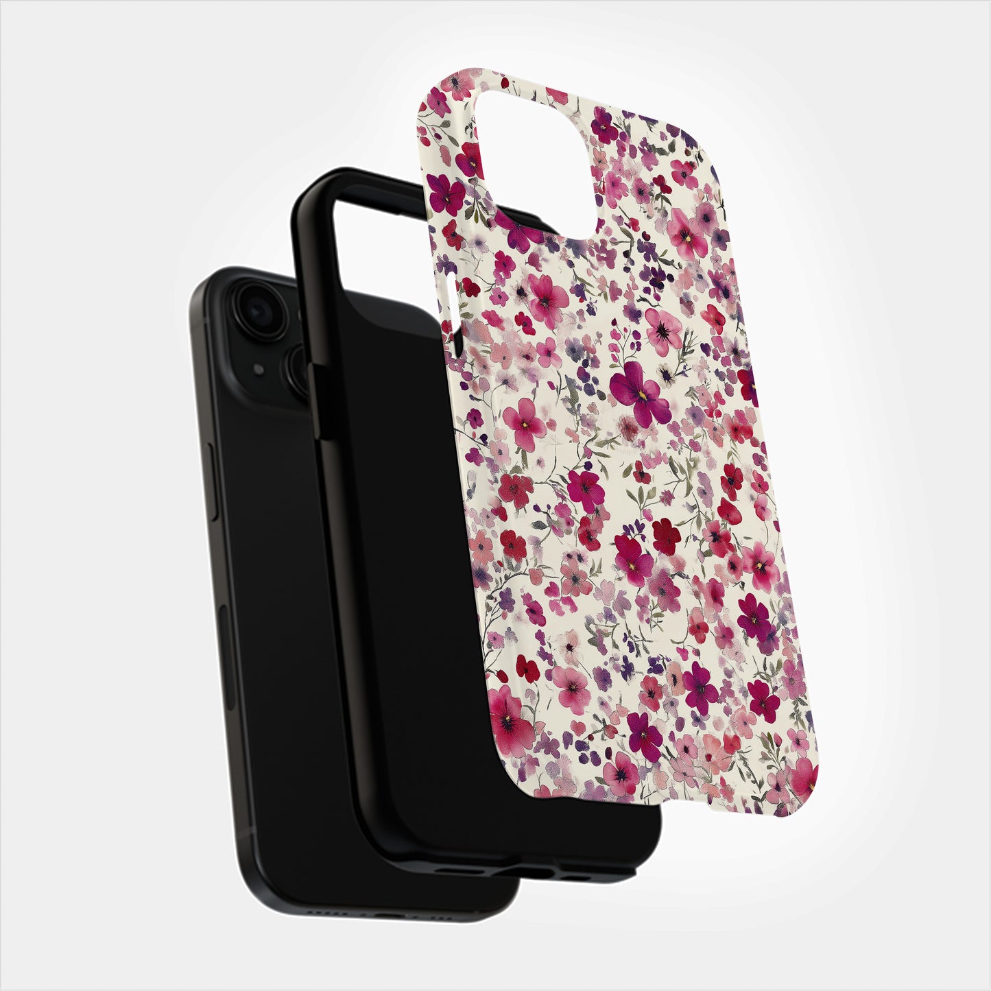 Wild Bloom Magenta Floral Phone Case – Bold Watercolor Garden
