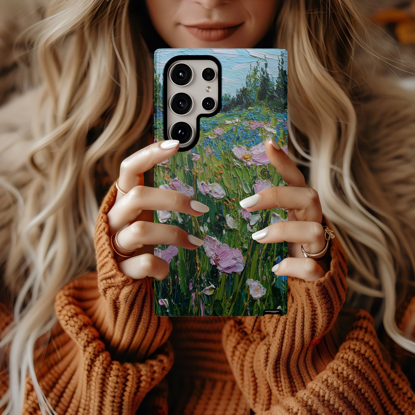 Blooming Meadow Brushstroke Case – Wildflower Oil Painting Aesthetic