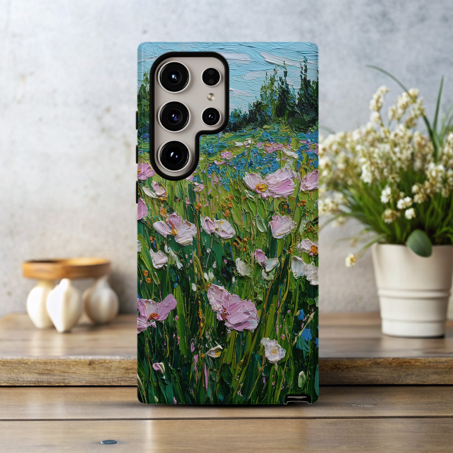 Blooming Meadow Brushstroke Case – Wildflower Oil Painting Aesthetic