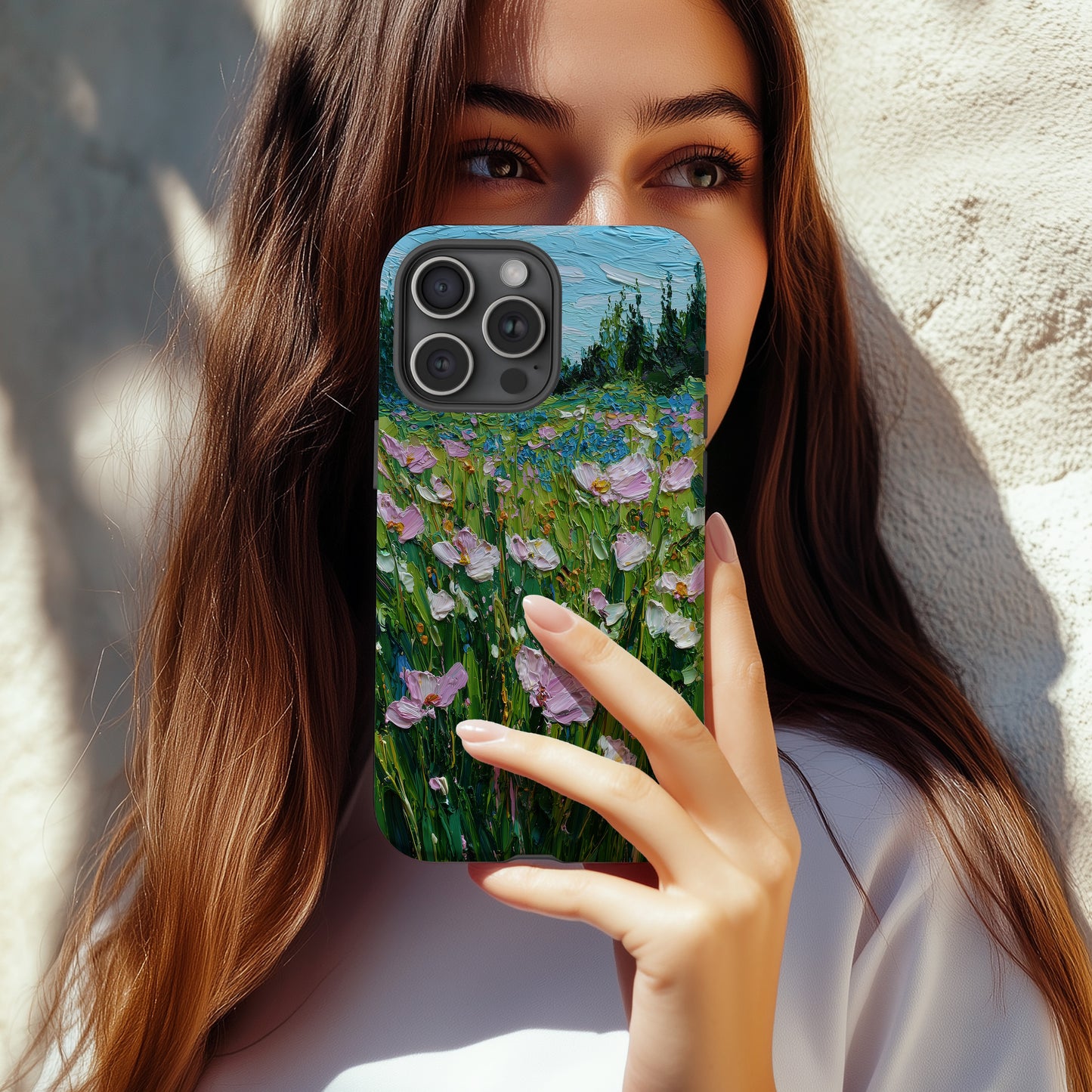 Blooming Meadow Brushstroke Case – Wildflower Oil Painting Aesthetic